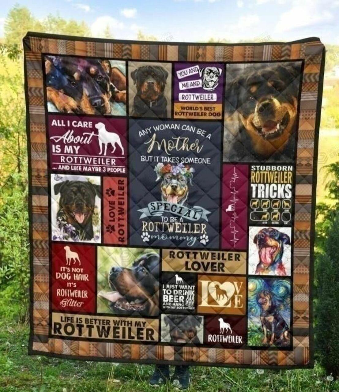 All I Care Abou My Rottweiler Quilt Blanket Greattomized Blanket G For Birthday C Thgiving