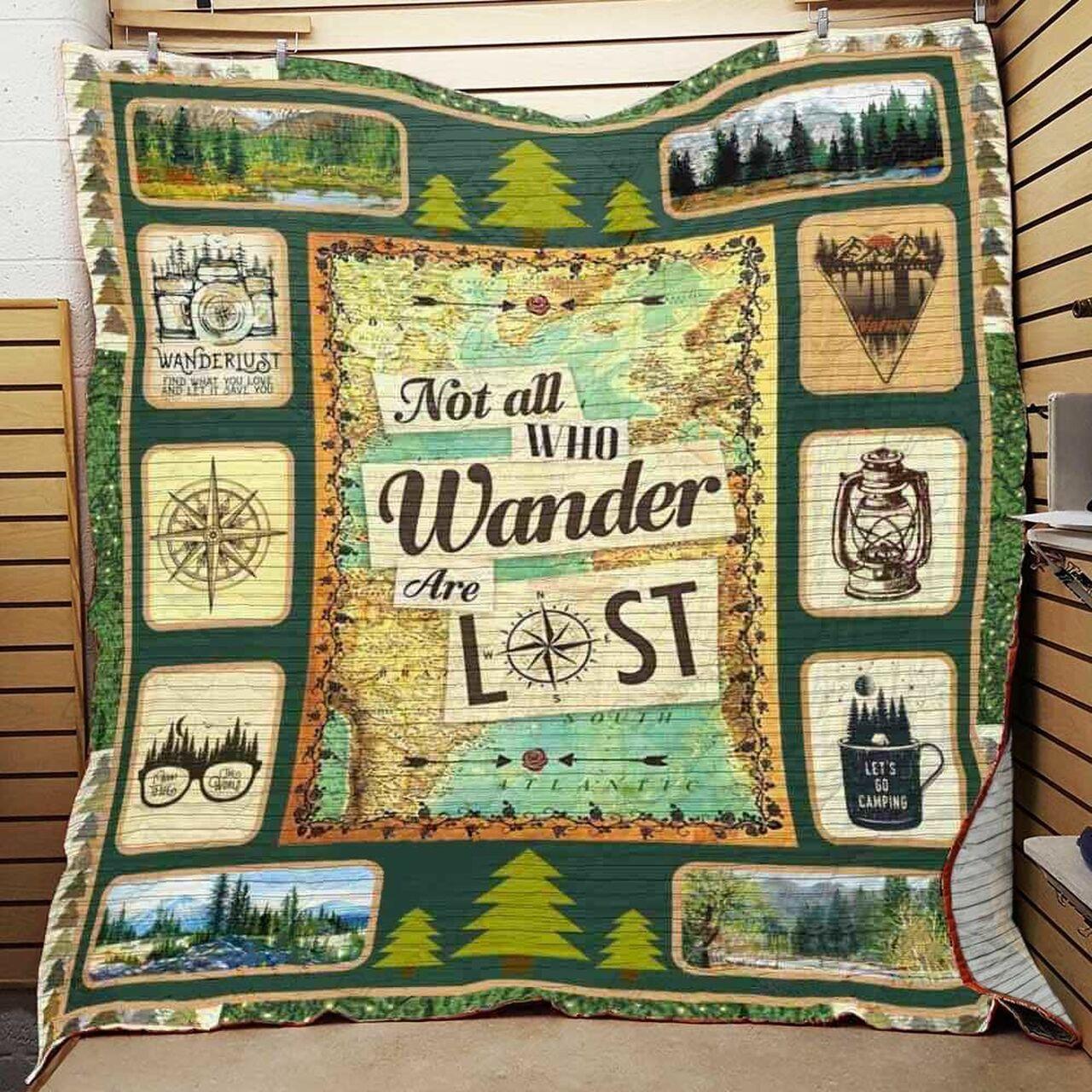 Camping Not All Who Wander Aret Quilt Blanket Greattomized Blanket G For Birthday C Thgiving