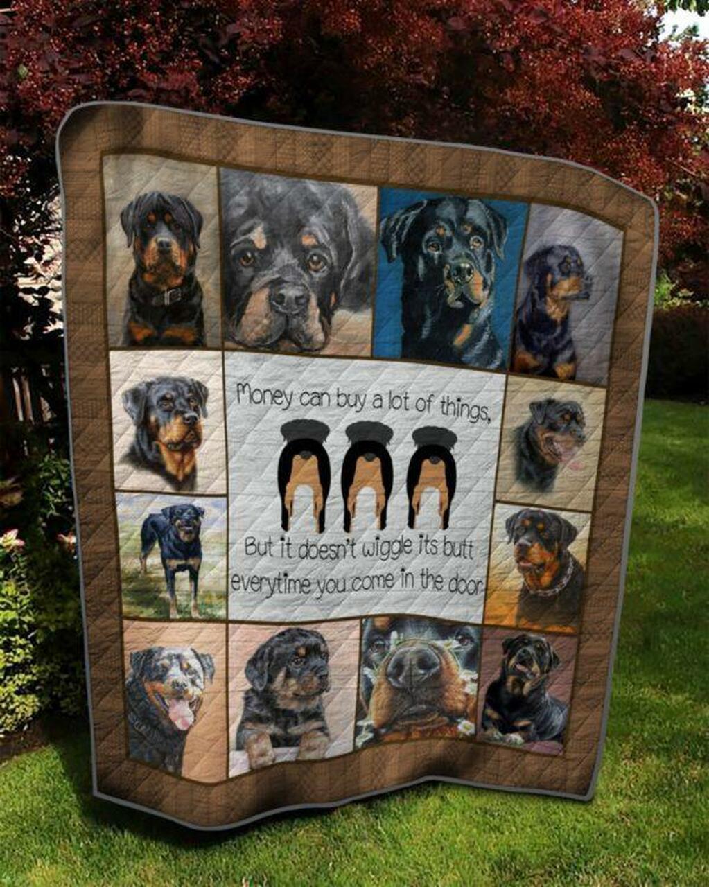 The Cute Rottweiler Quilt Blanket Quilt