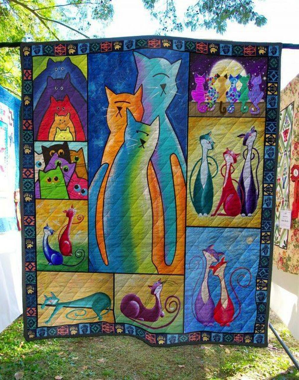 Long Tail Cat Quilt Blanket Quilt