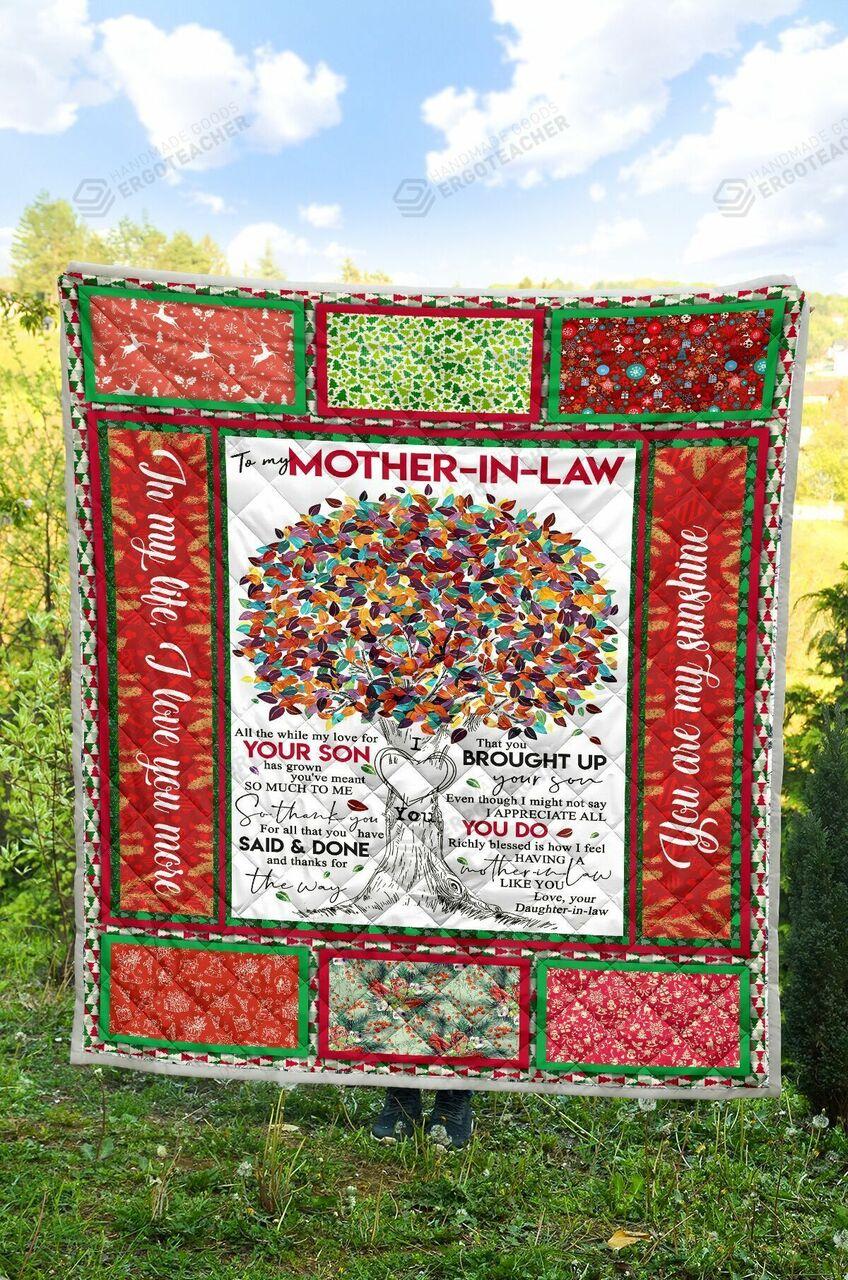 onalized Colorful Tree To My Mother-In-Law Quilt Blanket From Daughter-In-Law In My Life I Love You More Greattomized Blanket G For Birthday C Thgiving