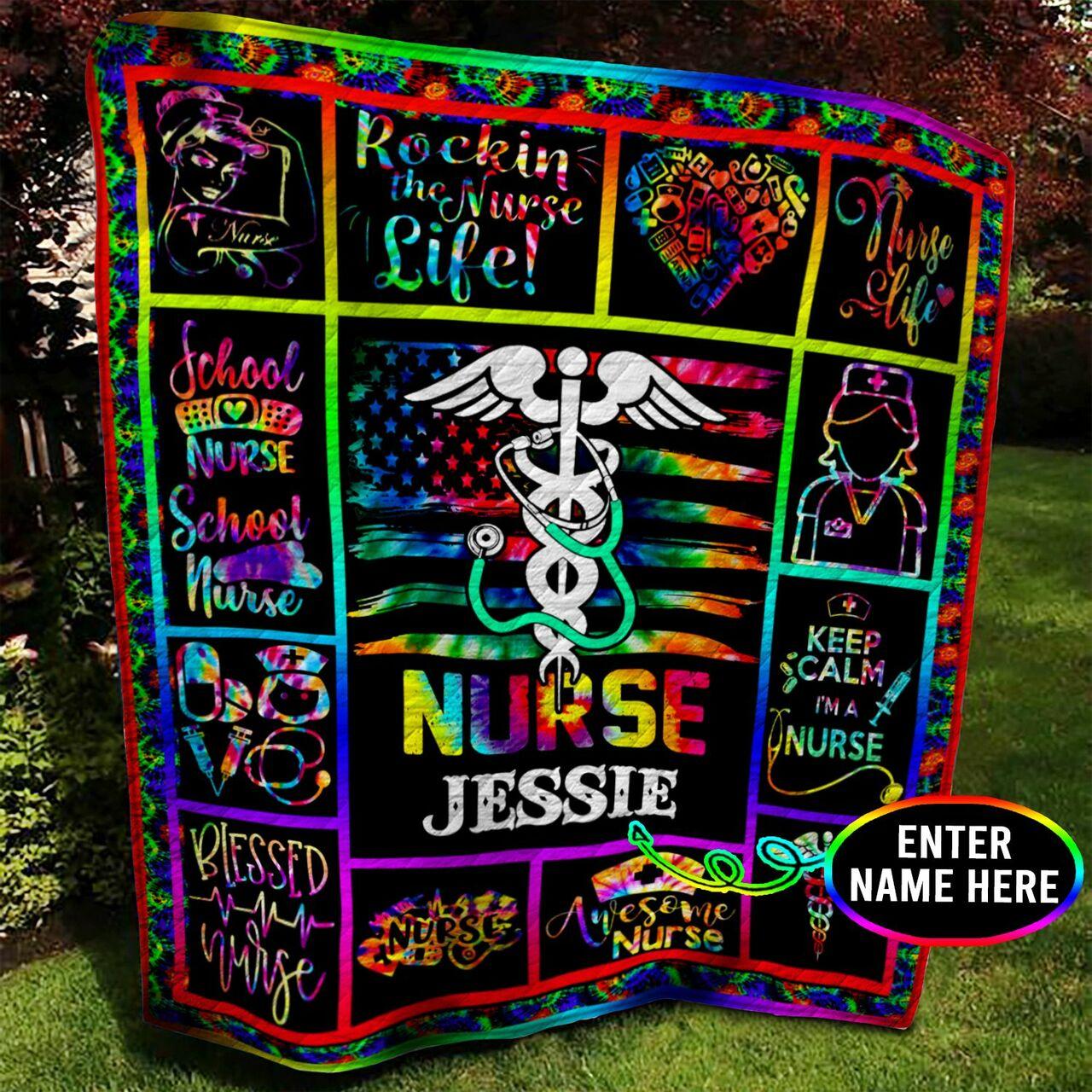 e Tie Dye onalized Quilt Blanket Bbb050613Nb