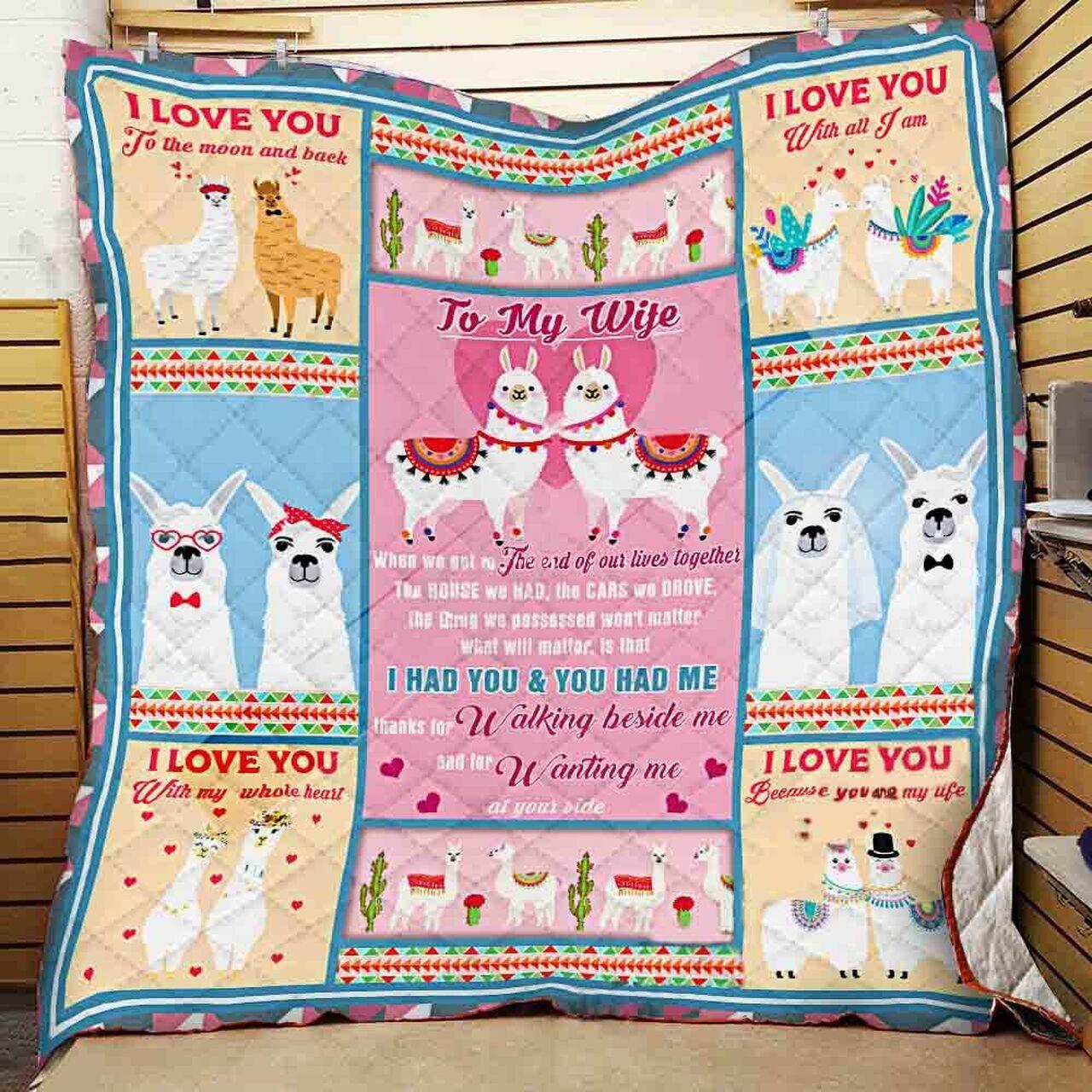 onalized Llama To My Wife Quilt Blanket I Had You And You Had Me Greattomized Blanket G For Birthday C Thgiving