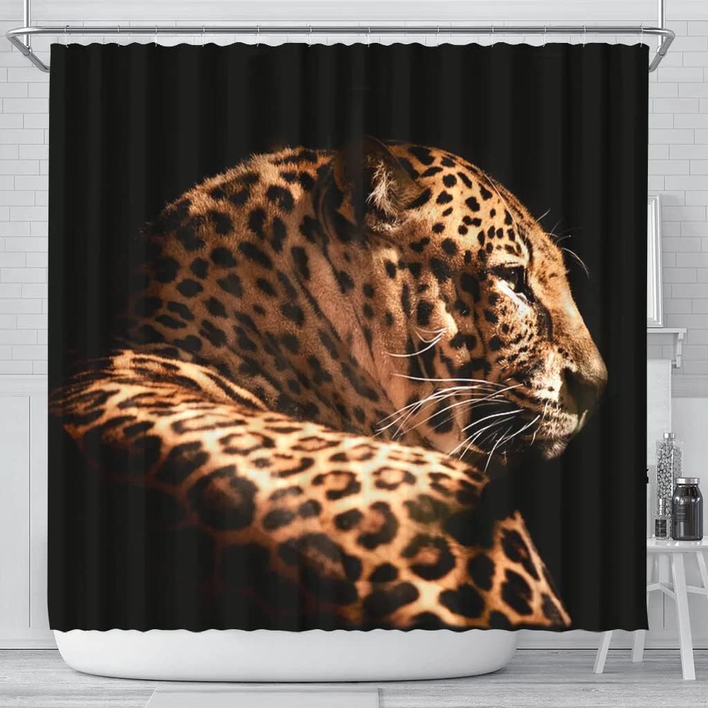 Bold Leopard Print Shower Curtain Jungle Inspired Bathroom Decor