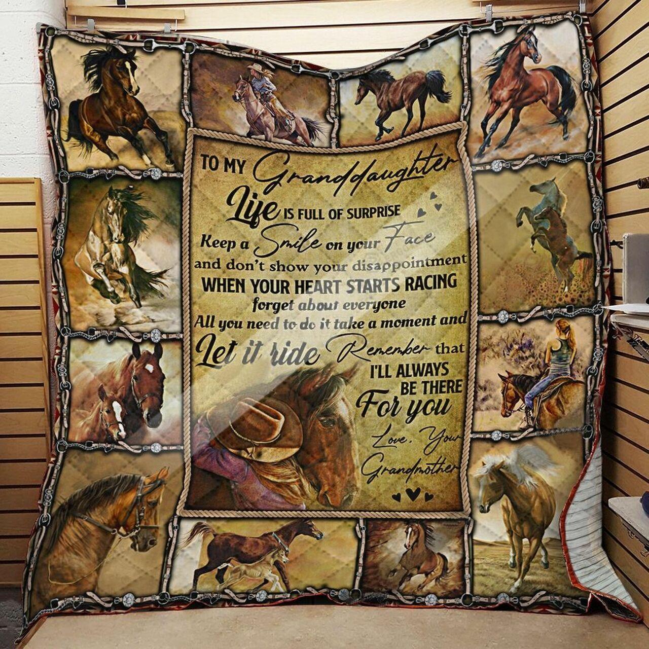 onalized e To My Granddaughter From Grandma Lif Full ure Quilt Blanket Greattomized G For Birthday C Thgiving