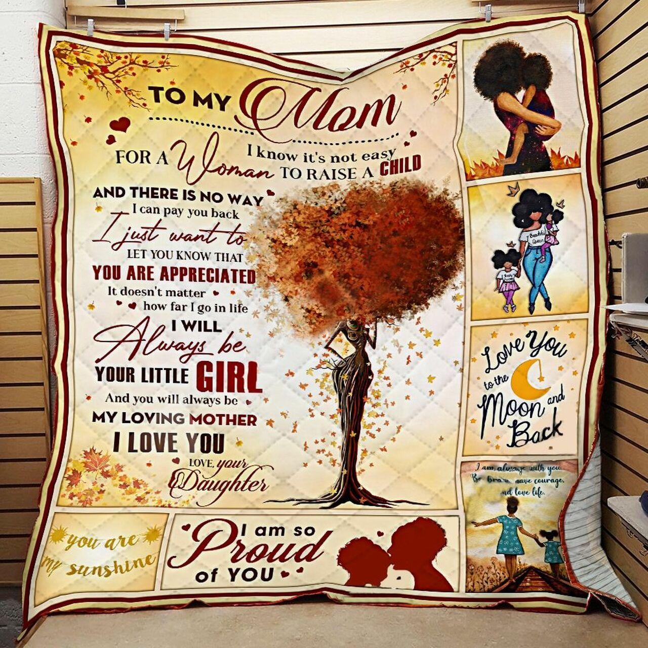 onalized Black To My Mom From Daughter I o Proud Of You Quilt Blanket Greattomized G For Birthday C Thgiving Mot Day