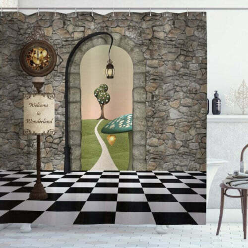 Charming Alice In Wonderland Style Shower Curtain