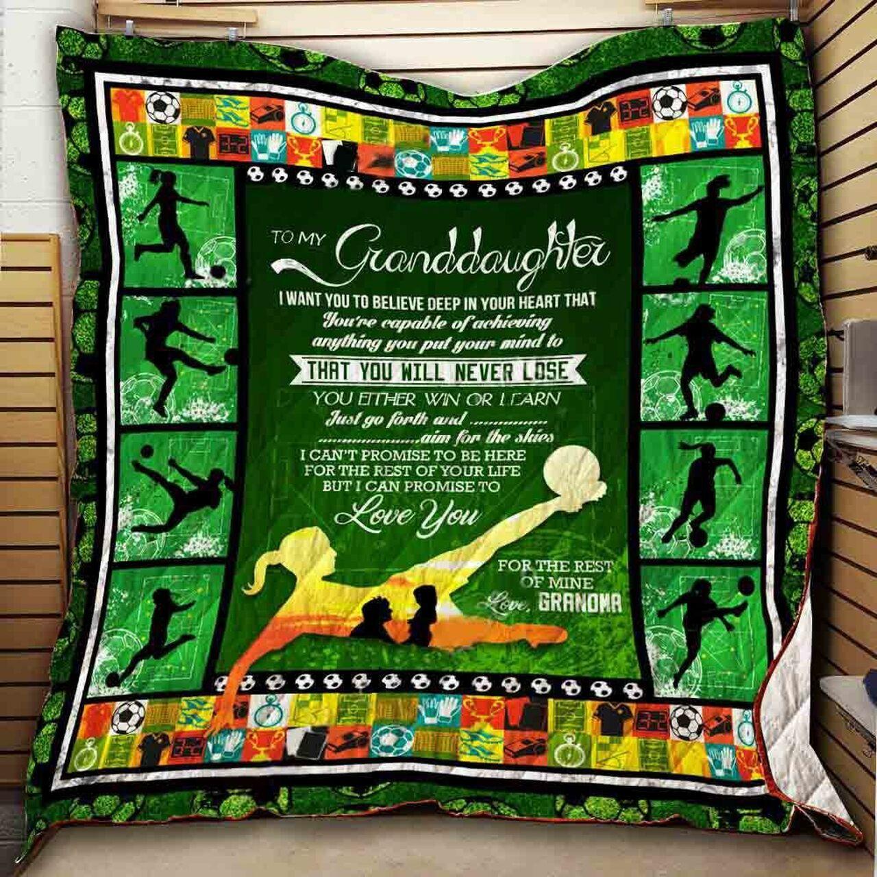 onalizoccer To My Granddaughter From Grandma I Want You To Believe Quilt Blanket Greattomized G For Birthday C Thgiving