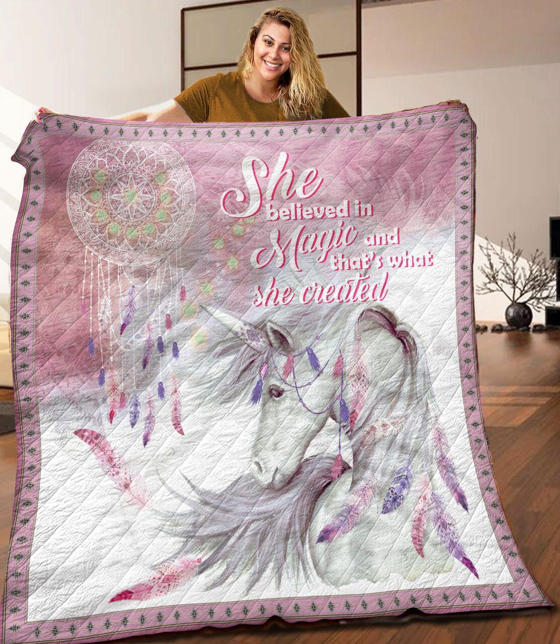 Unicorn Quilt Blanket Hhh170619Na