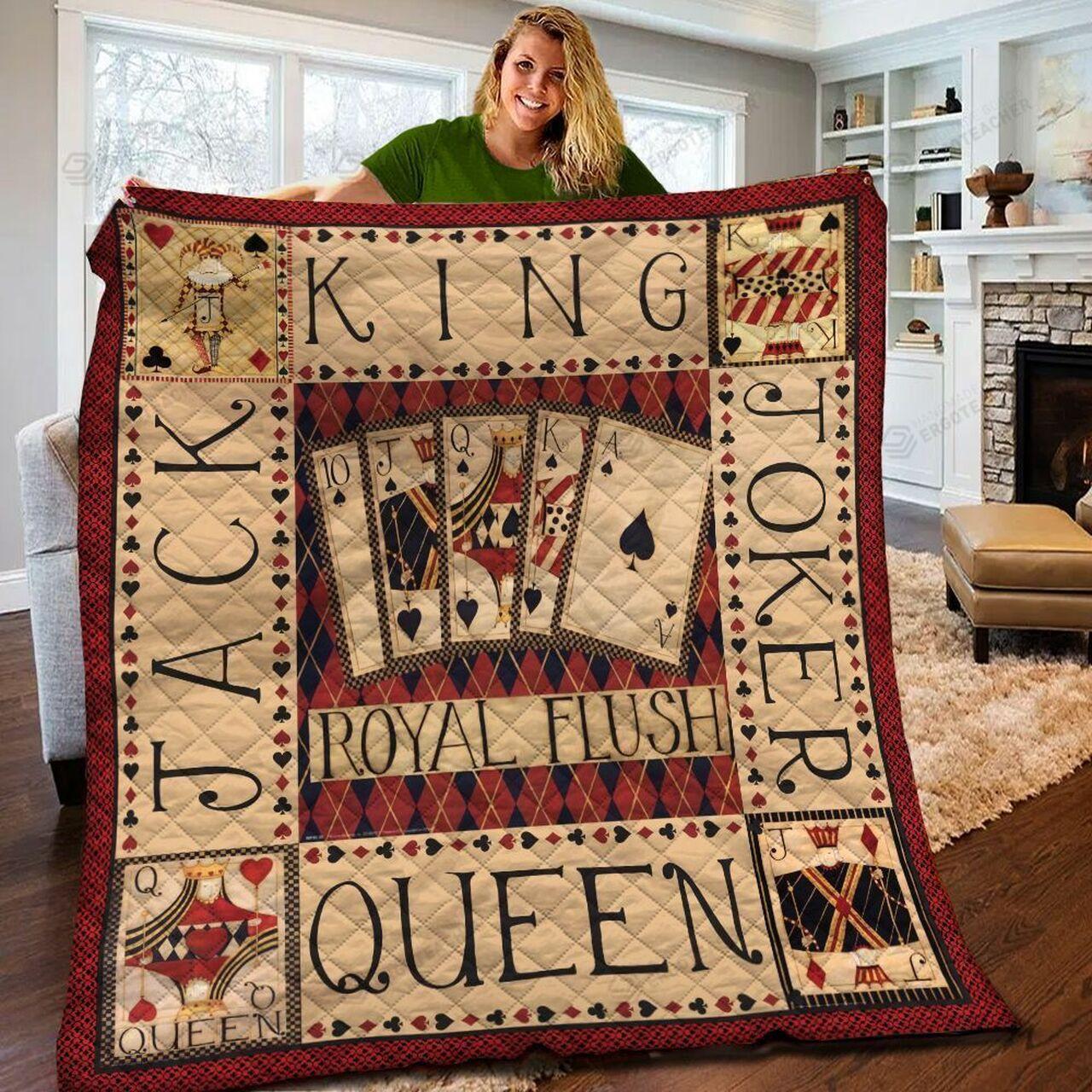 Poker Jack Queen King Joker Royal h Quilt Blanket Greattomized Blanket G For Birthday C Thgiving