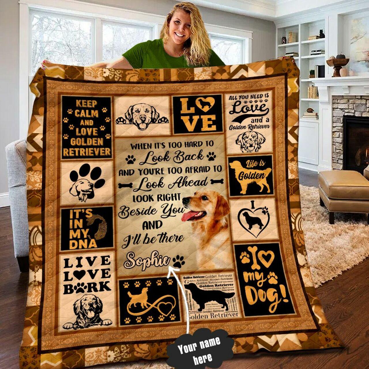 Golden Retriever onalized Quilt Blanket Lml190684Dt