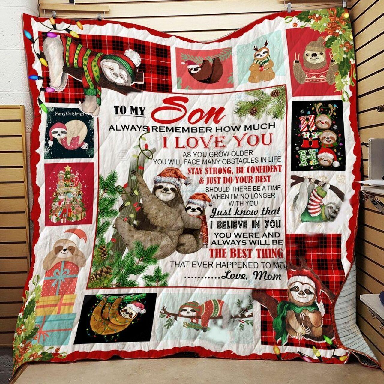 onalizloth To on From Mom Remember How Much I Love You Quilt Blanket Greattomized G For Birthday C Thgiving