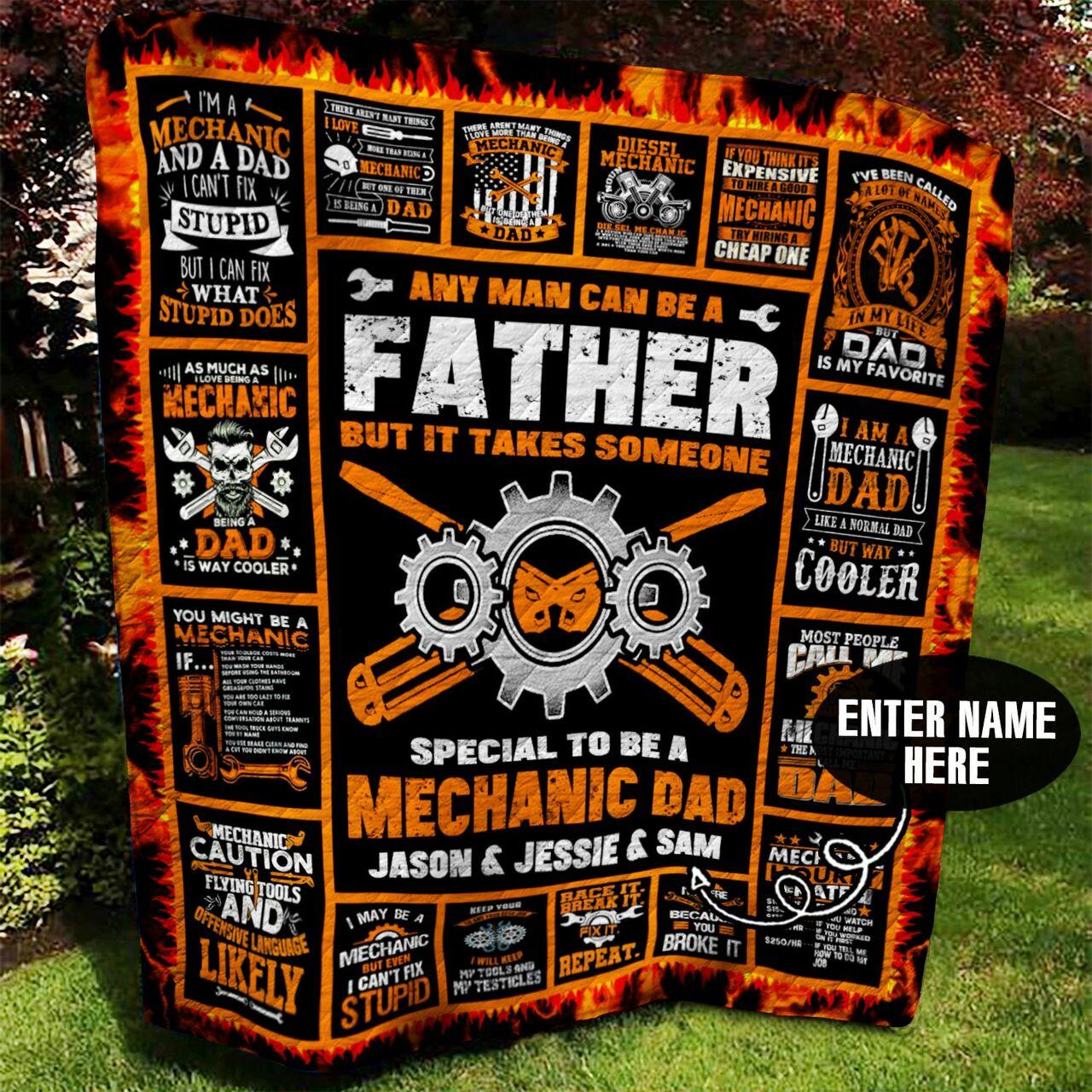 Mechanic Dad onalized Quilt Blanket Bbb080m