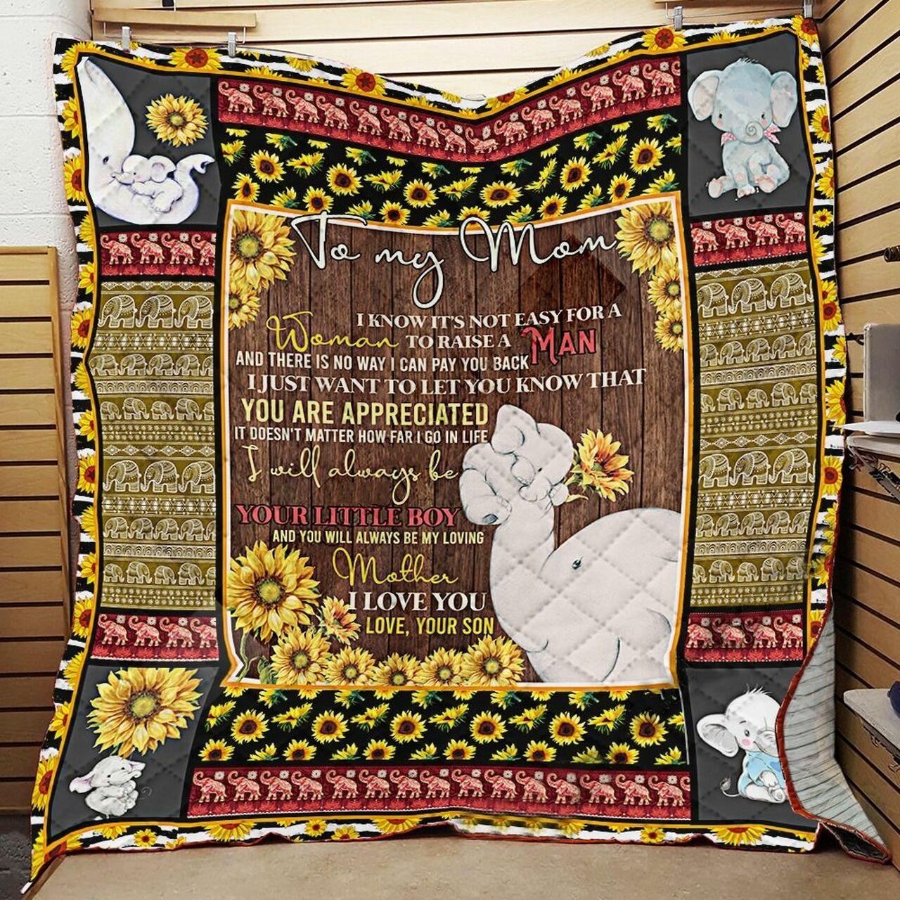 onalized Elephant To My Mom Fron You Are Aprreciated Quilt Blanket Greattomized G For Birthday C Thgiving Mot Day