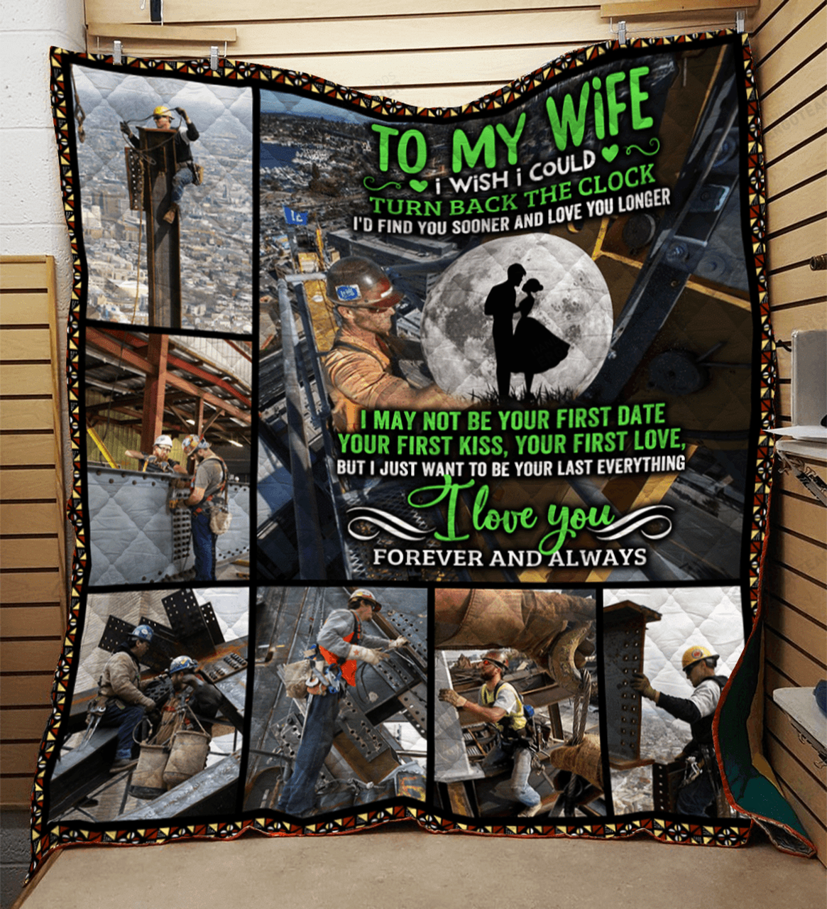 onalized Lineman To My Wife Fromband I Love You Forever And Al Quilt Blanket Greattomized G For Birthday C Thgiving Wedding Valent Day