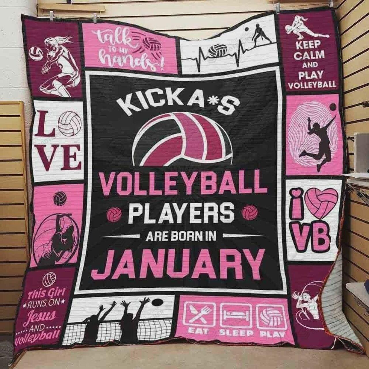 onalized Kics Volleyball Pla Are Born In January Quilt Blanket Greattomized Blanket G For Birthday C Thgiving