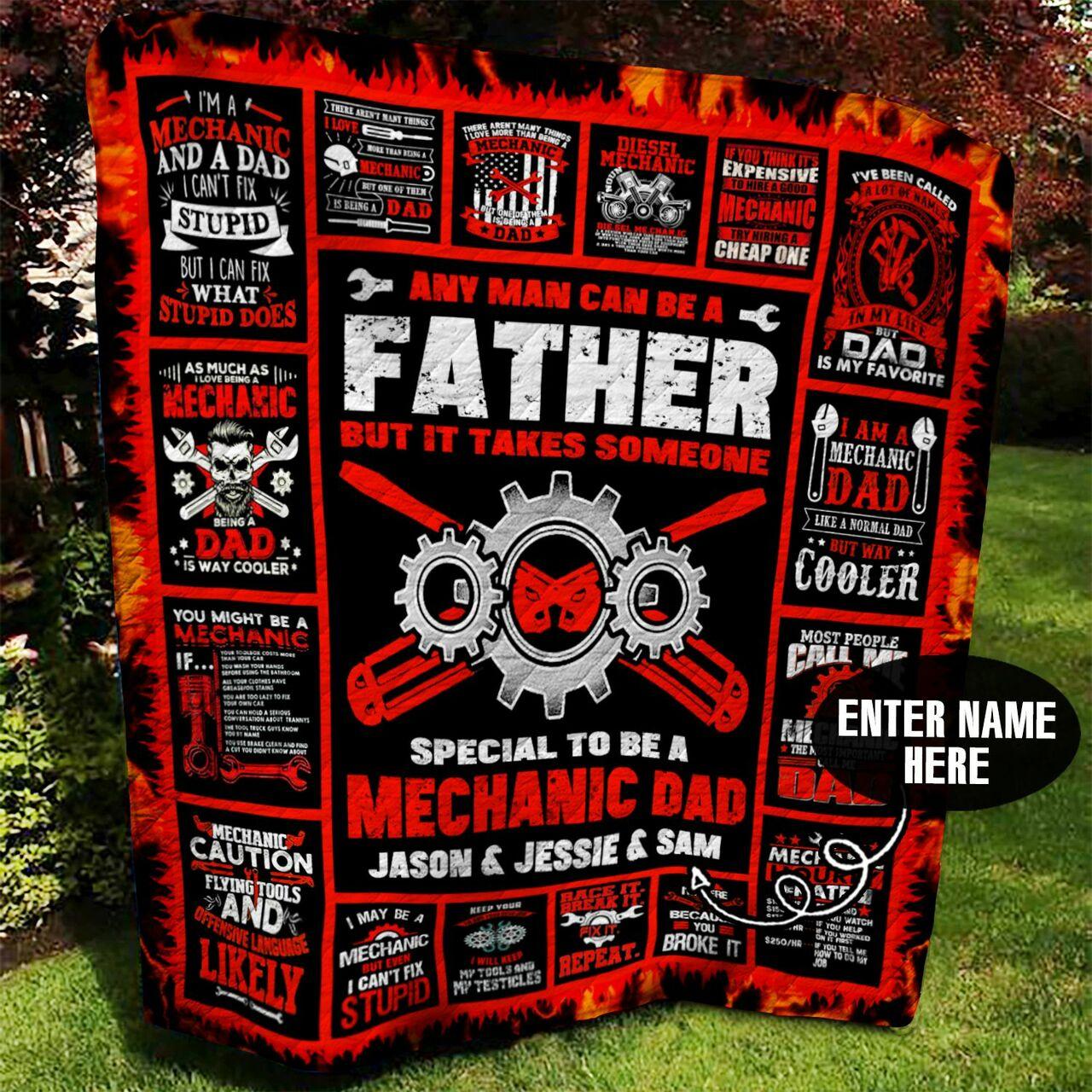 Mechanic Dad onalized Quilt Blanket Bbb080m