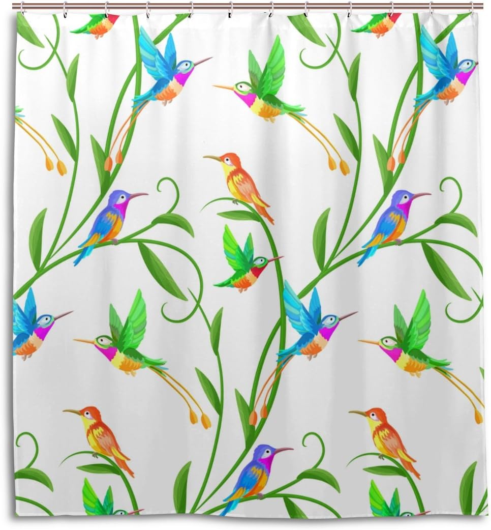 Colorful Hummingbirds Shower Curtain For Vibrant Bathroom Decor