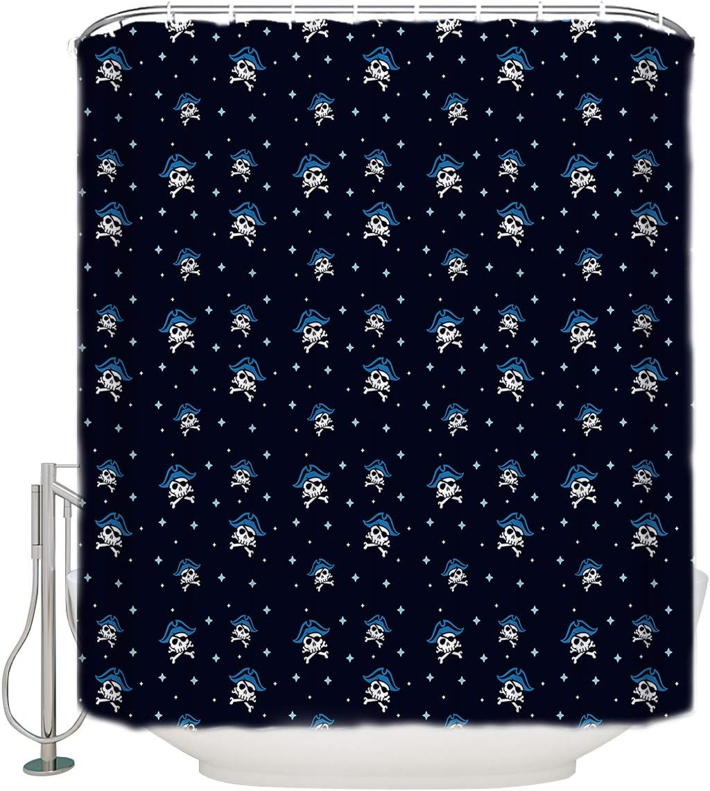 Pirate And Skull Sailing Viking Shower Curtain Waterproof Fabric For Bathroom