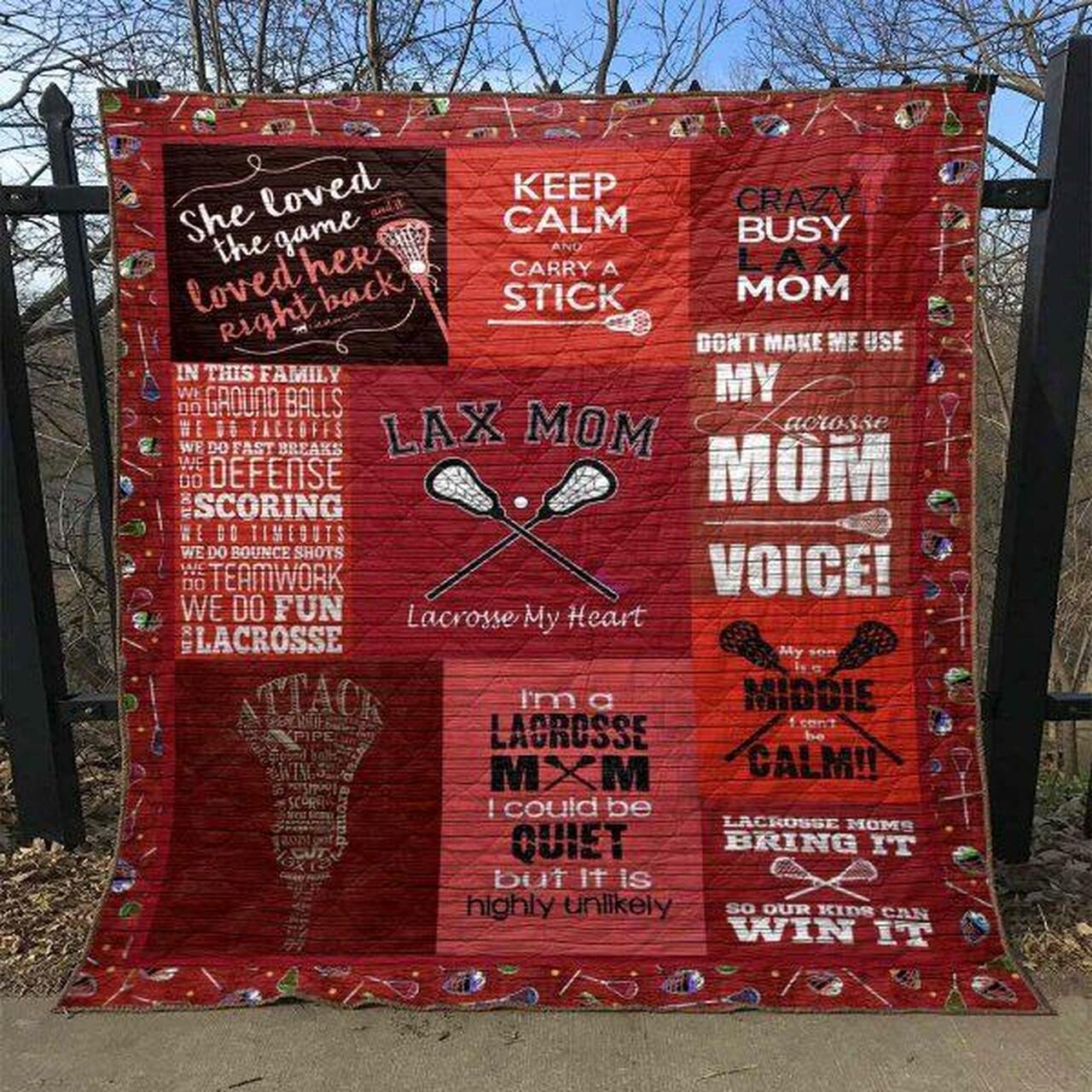 Proud Lax Mom Quilt Blanket Yhn2 Quilt