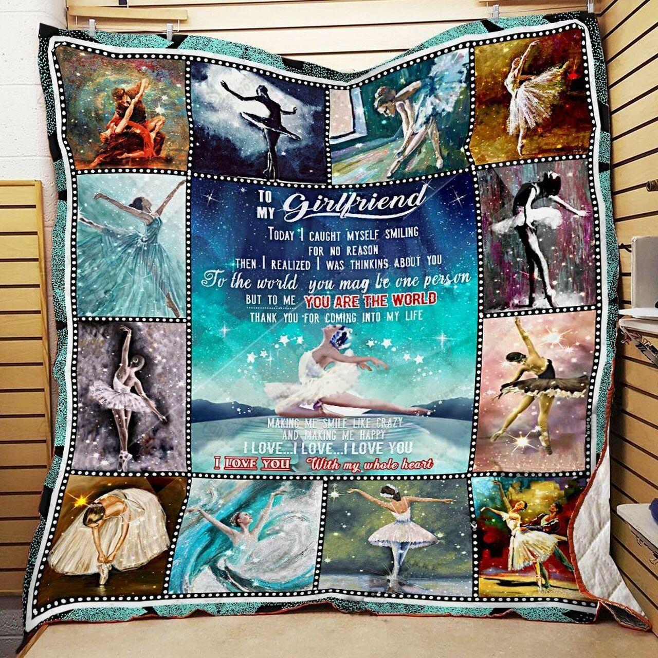 onalized Ballet Dancer To My Girlfriend Quilt Blanket I Love You With My Whole Heart Greattomized Blanket G For Birthday C Thgiving