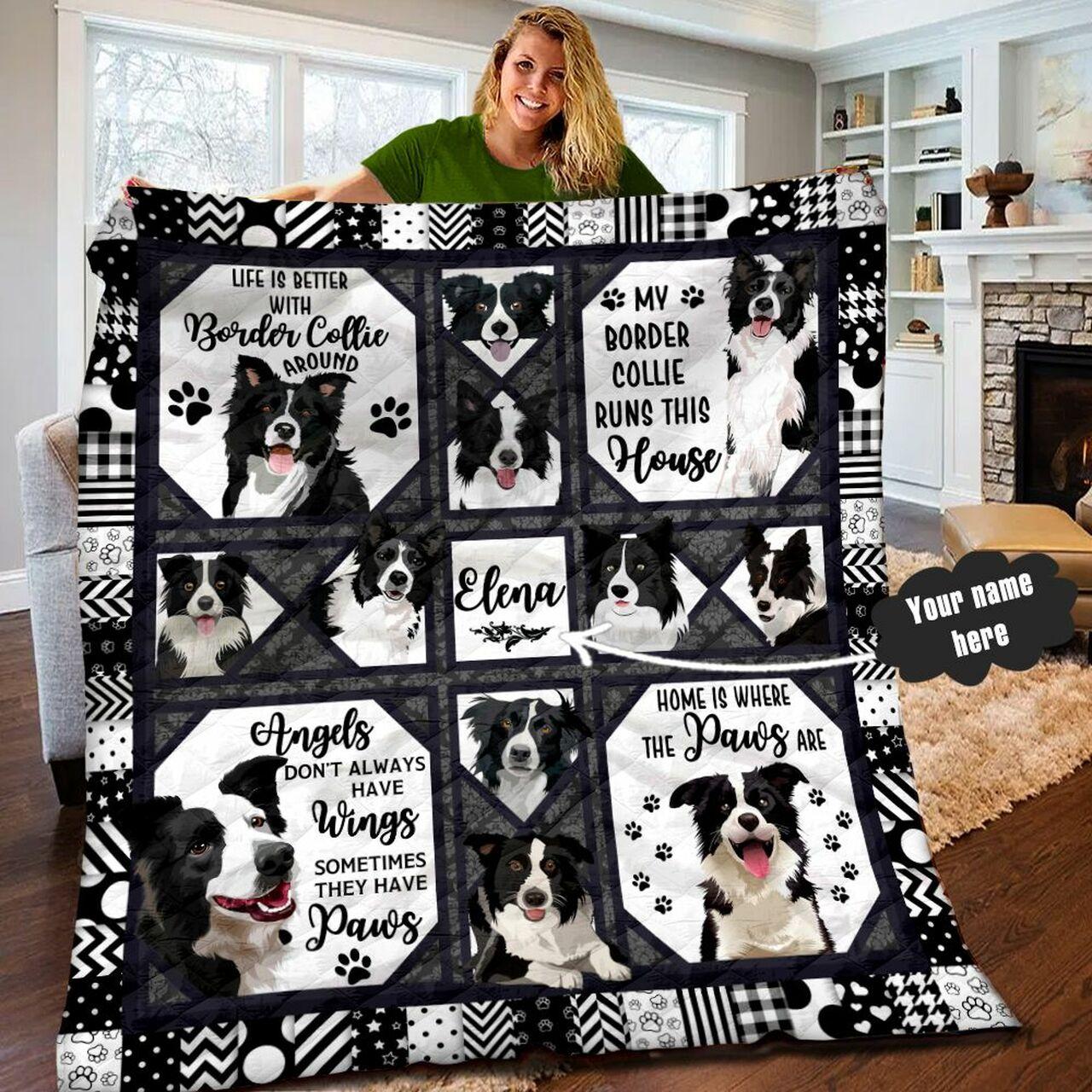 Border Collie onalized Quilt Blanket Lml110602Dt