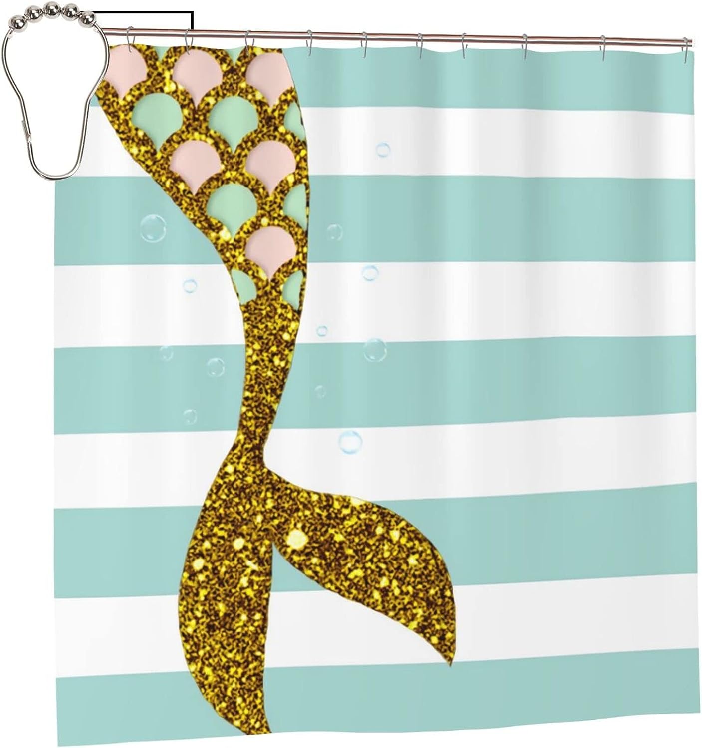 Sparkling Mermaid-Tail Shower Curtain Fun And Festive Bathroom Decor With Home Decor Accents