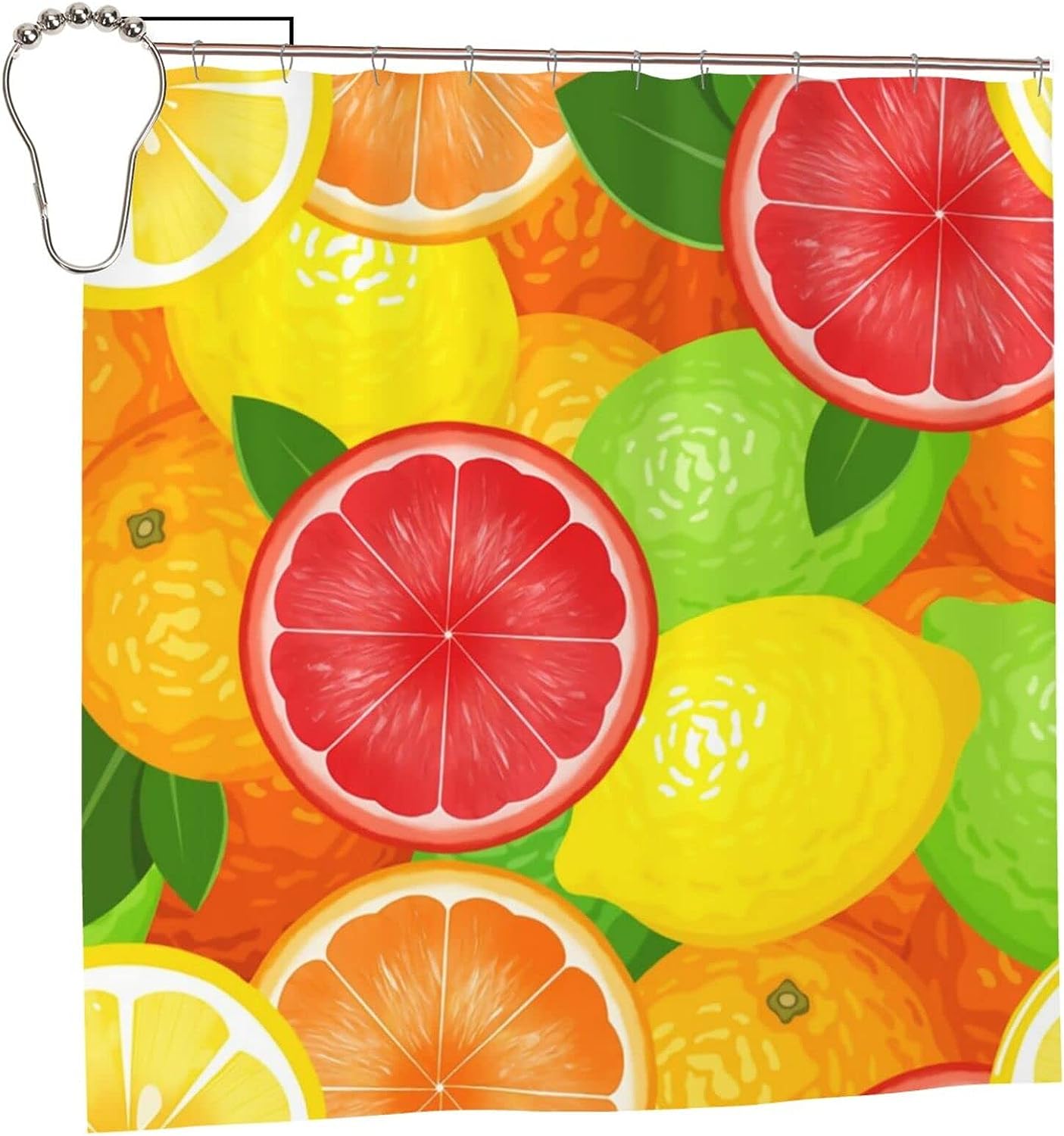 Colorful Lemons Shower Curtain Waterproof Bathroom Decor Accented With Home Decor