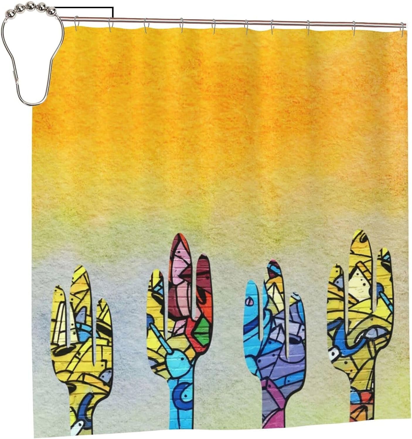 Southwestern Style Cactus Shower Curtain Rustic Bathroom Decor With Home Decor Accents