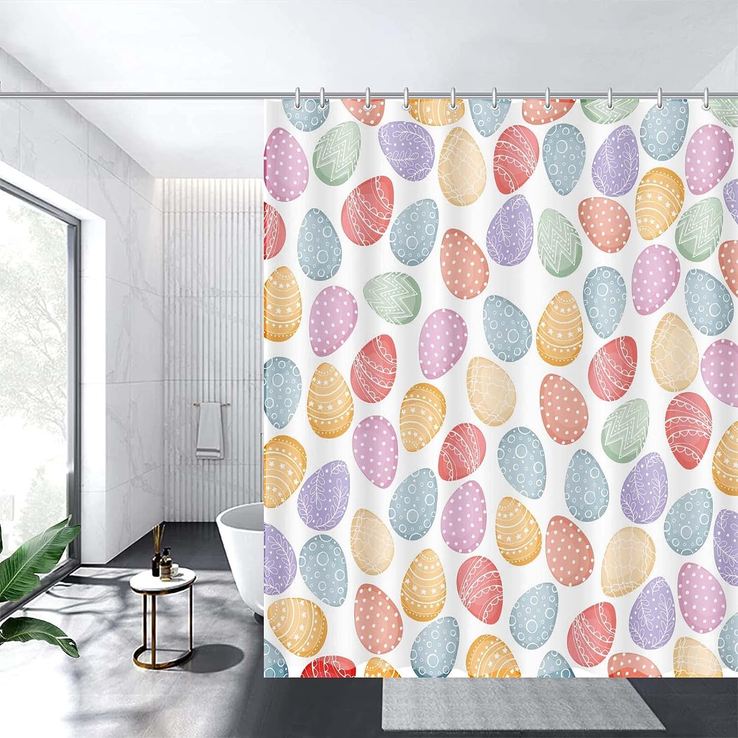 Easter Eggs And Flowers Shower Curtain