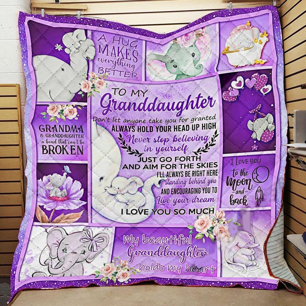 onalized Elephant To My Granddaughter Quilt Blanket Live Your Dream I Love Yo Much Greattomized Blanket G For Birthday C Thgiving