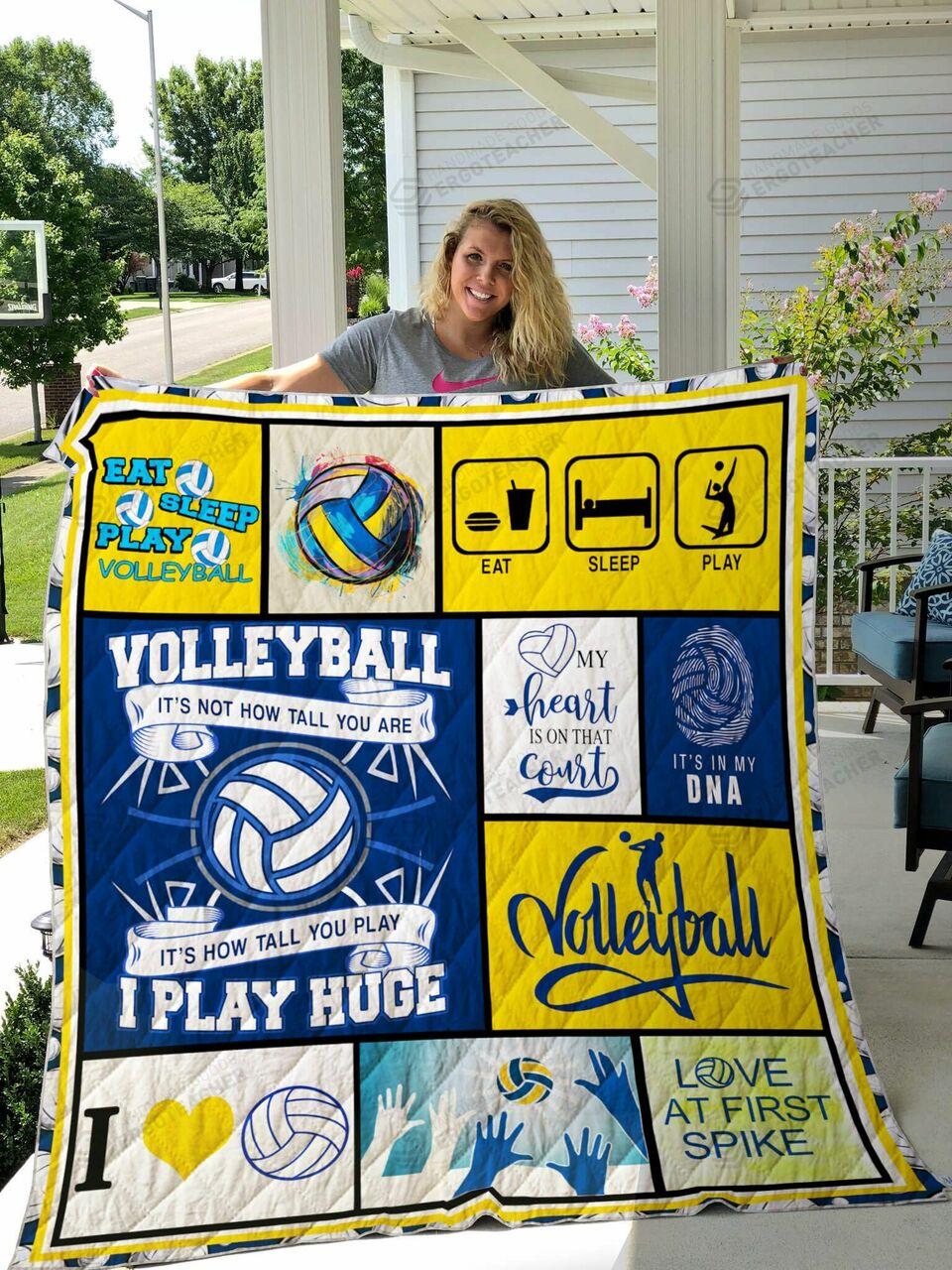 Volleyball Love At t Spike Quilt Blanket Greattomized Blanket G For Birthday C Thgiving