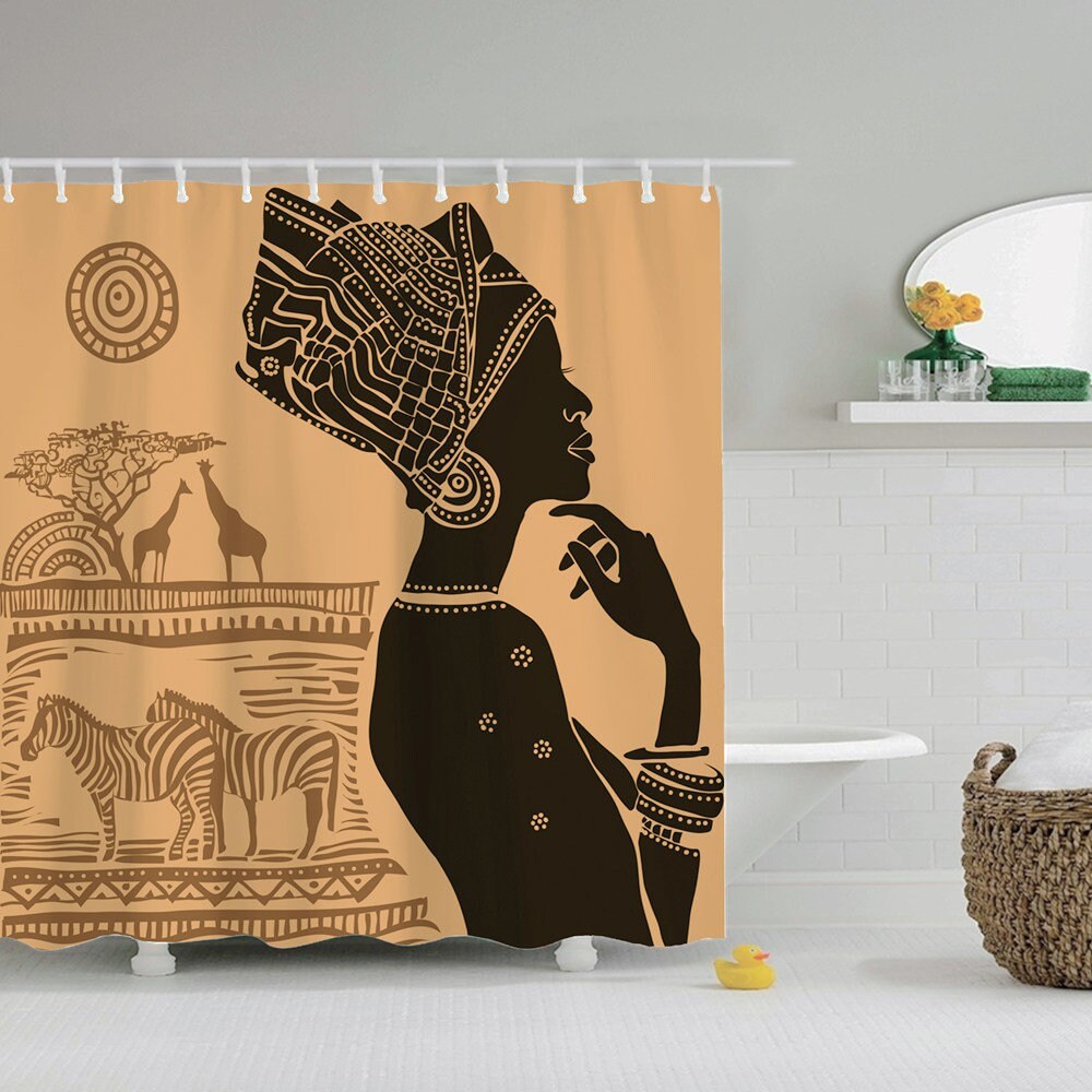 African Woman Nature Decoration Shower Curtain