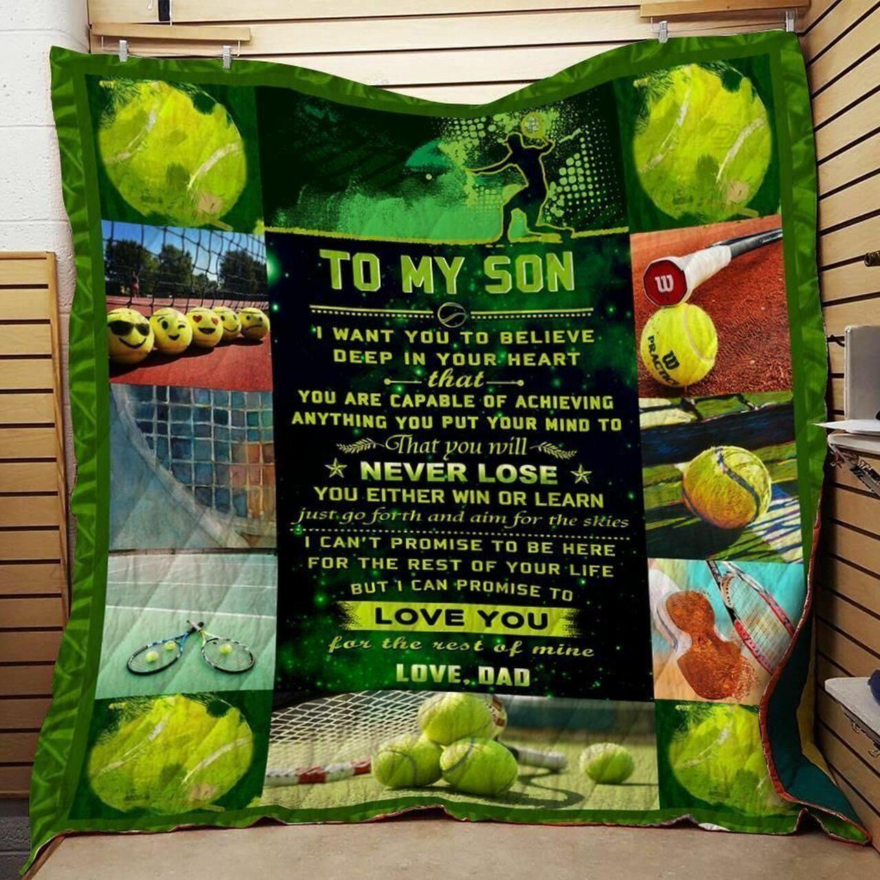 onalized Te To on From Dad I Want You To Believe Quilt Blanket Greattomized G For Birthday C Thgiving