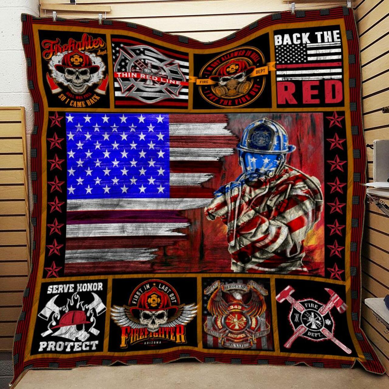 Firefighter Quilt Blanket 3D Print Quilt