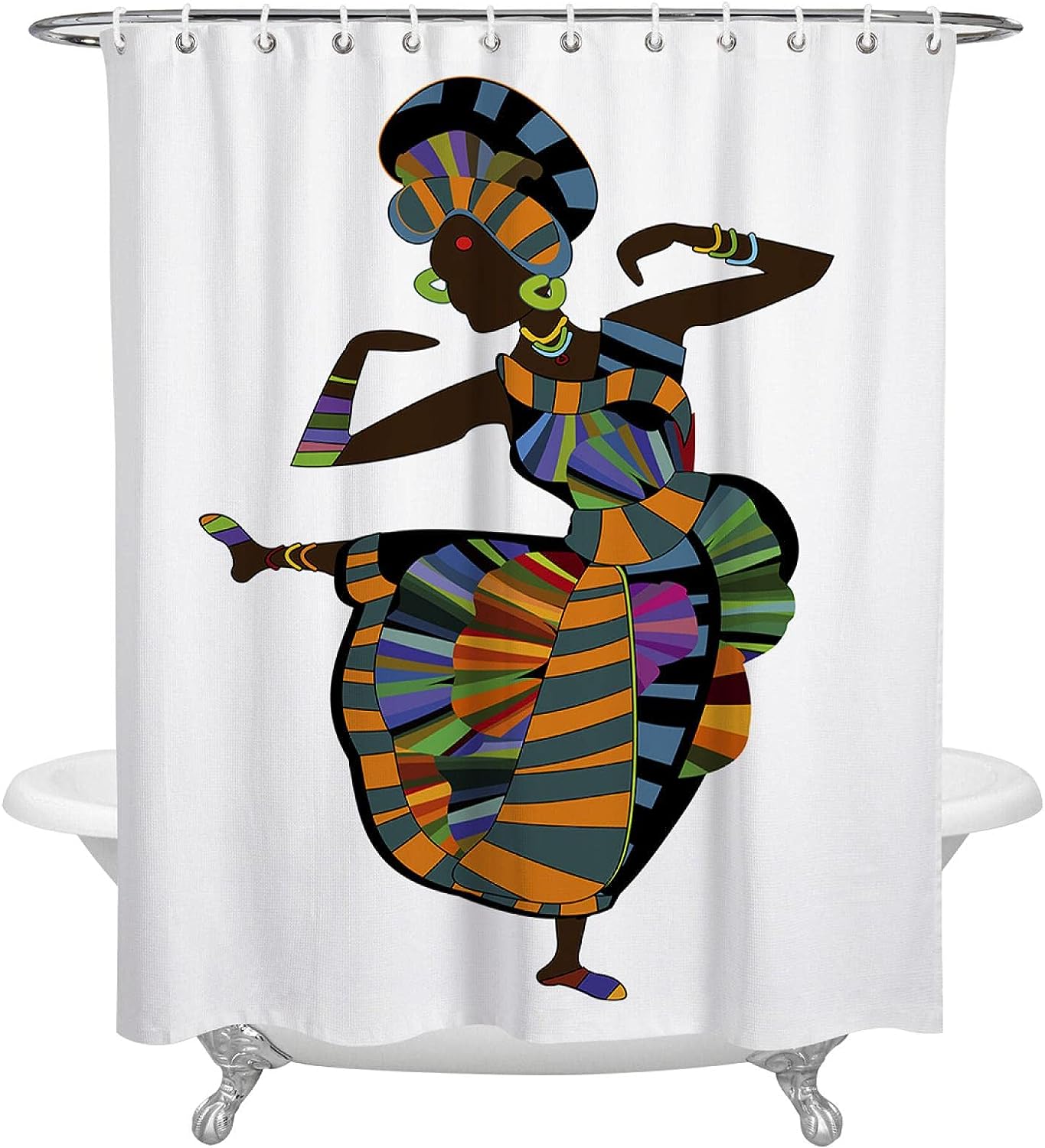 Dream Catcher Flowers African American Black Girl Shower Curtain For Boho And Chic Bathroom Decor