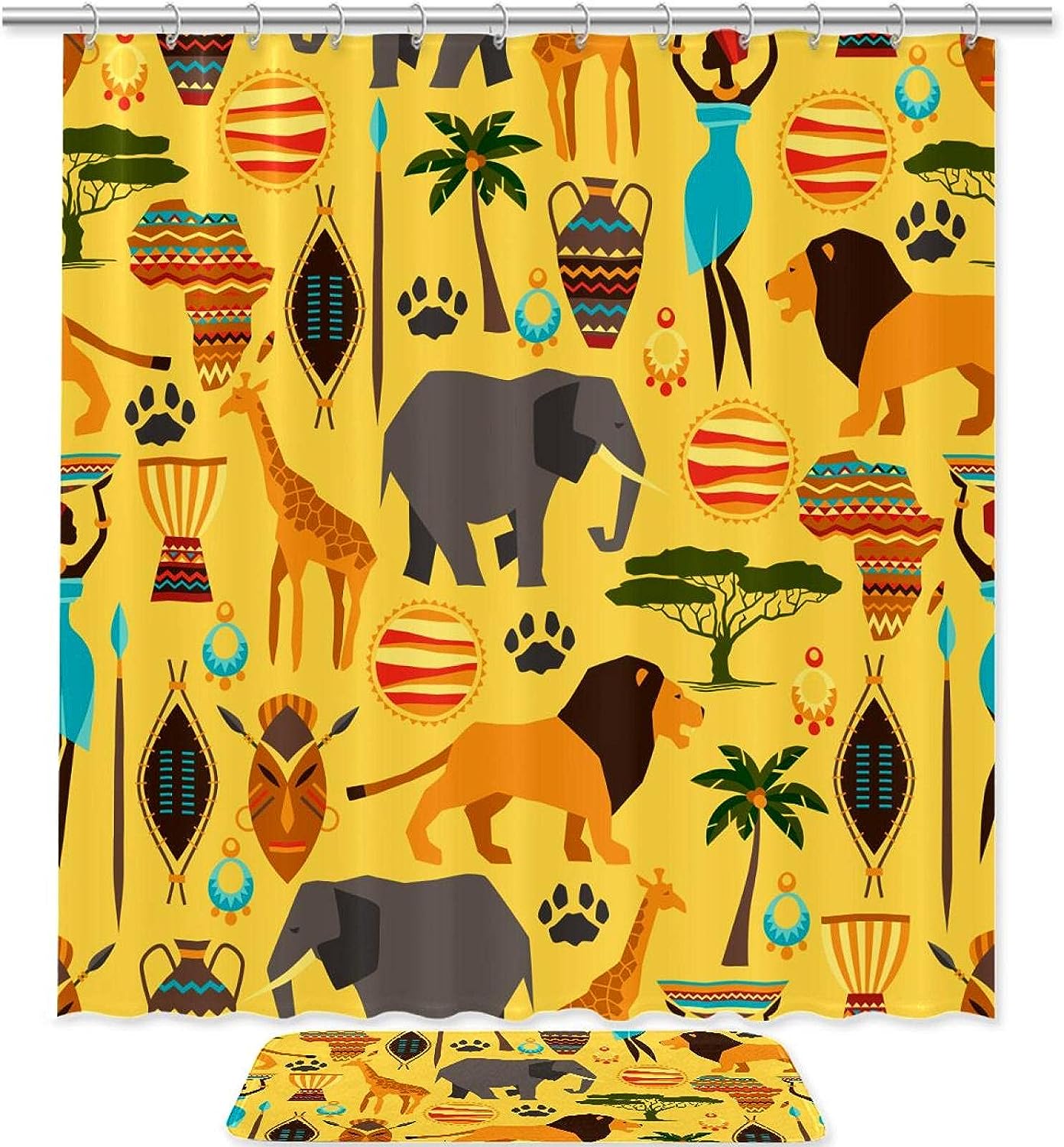Classic African Elephant Balance Shower Curtain For Simple And Elegant Bathroom Decor