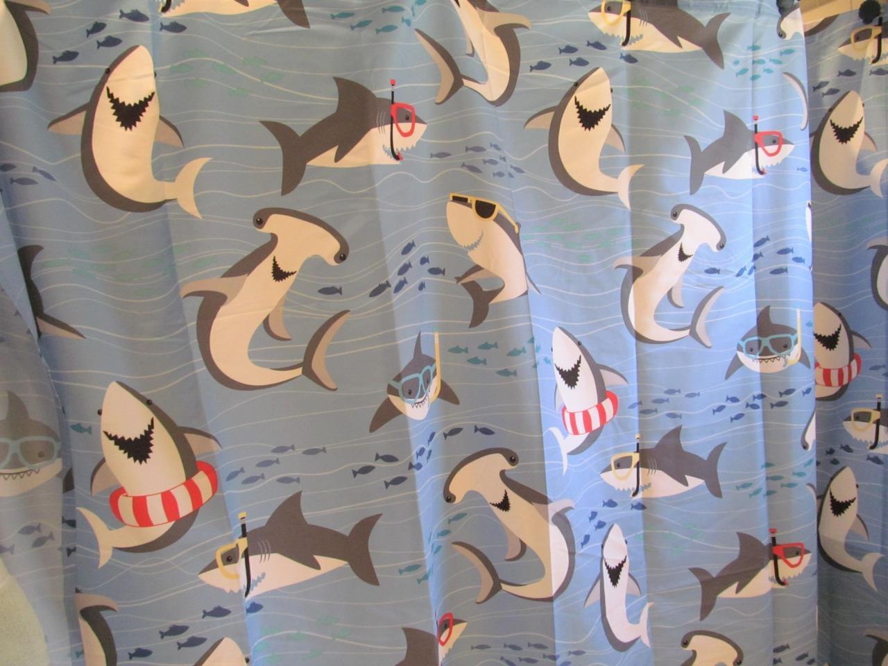 Shark Attack Shower Curtain For Cool And Unique Bathroom Decor