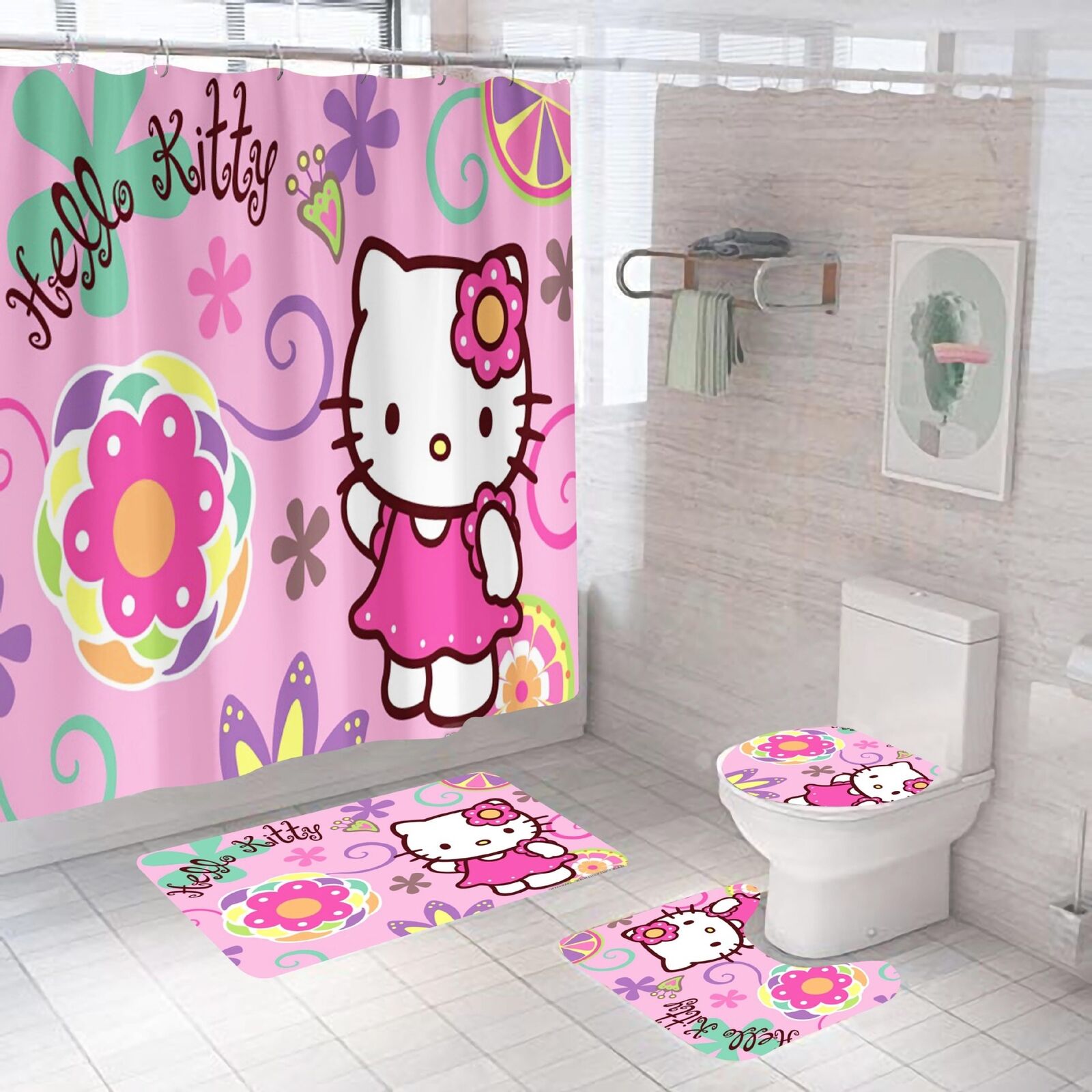 Hello Kitty Waterproof Shower Curtain For Cute And Fun Bathroom Decor