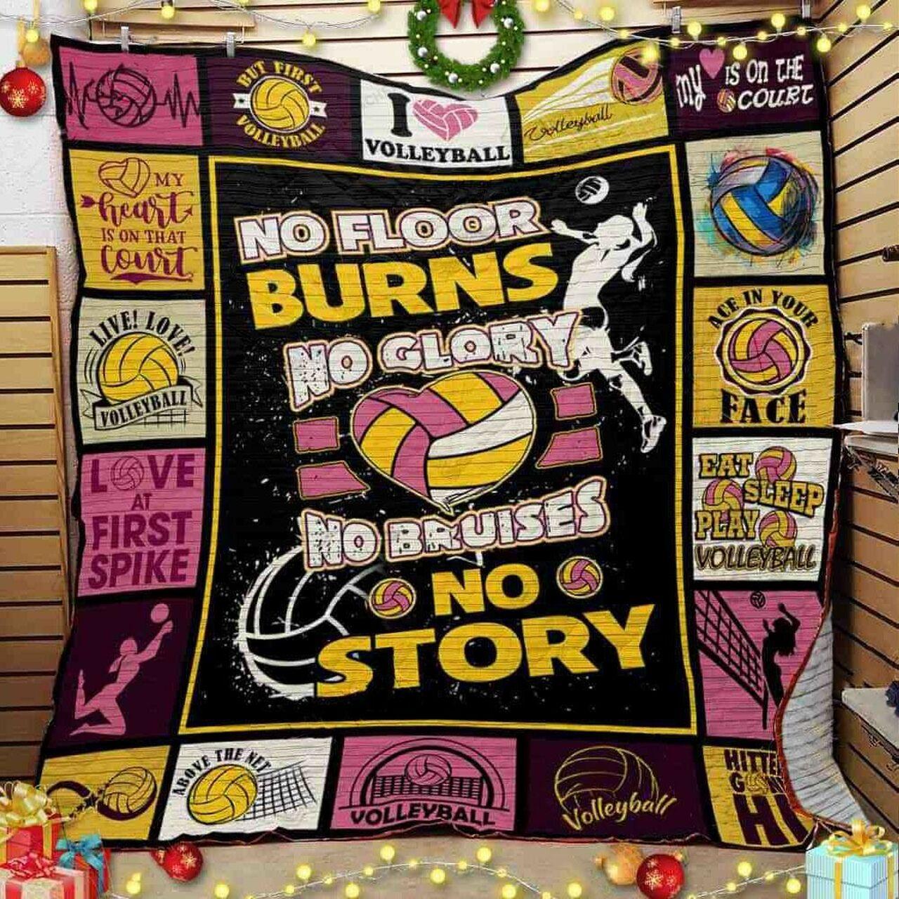 Volleyball No Floor B No Glory No Bes tory Quilt Blanket Greattomized Blanket G For Birthday C Thgiving