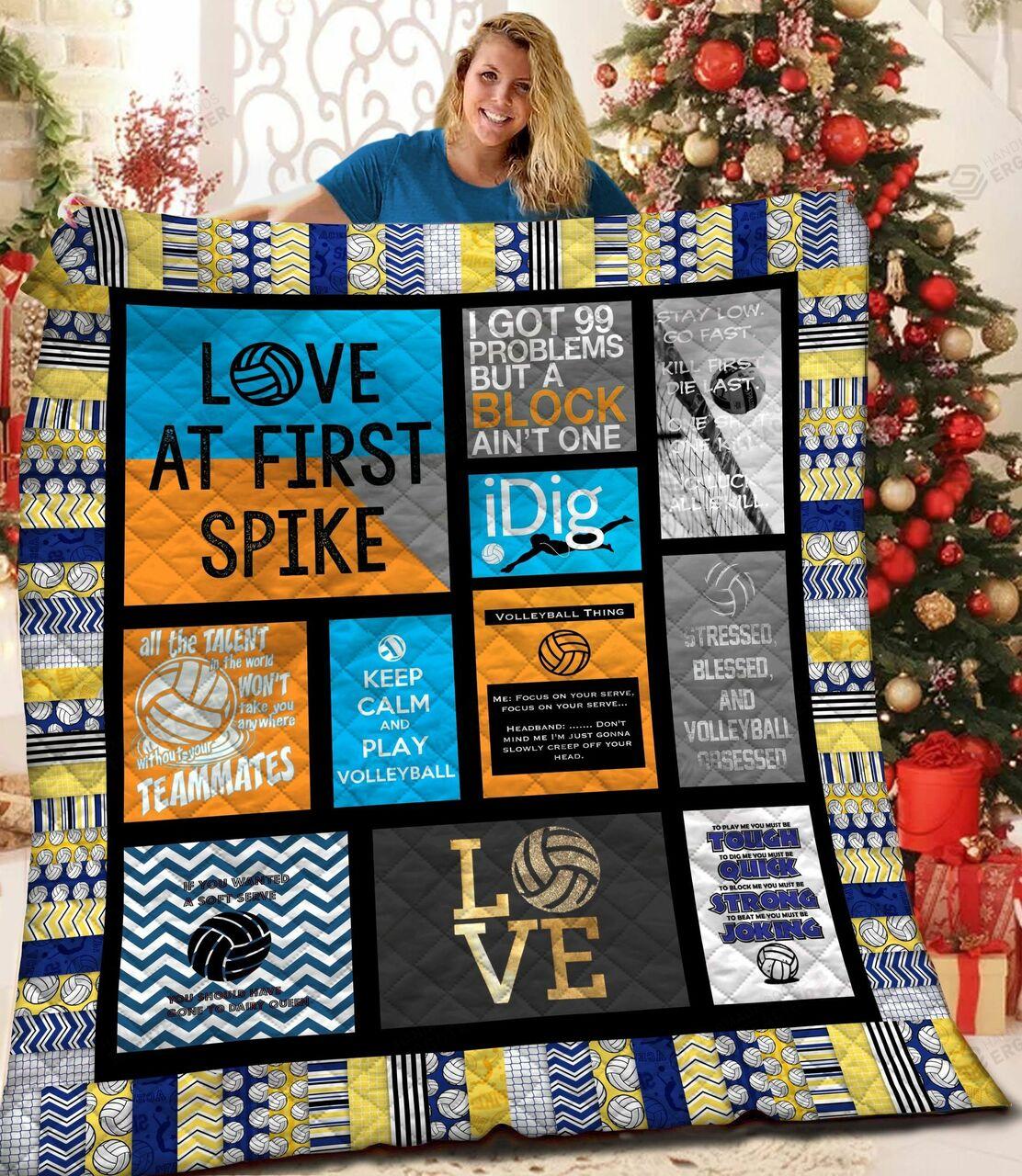 Keep Calm And Play Volleyball Quilt Blanket Greattomized Blanket G For Birthday C Thgiving