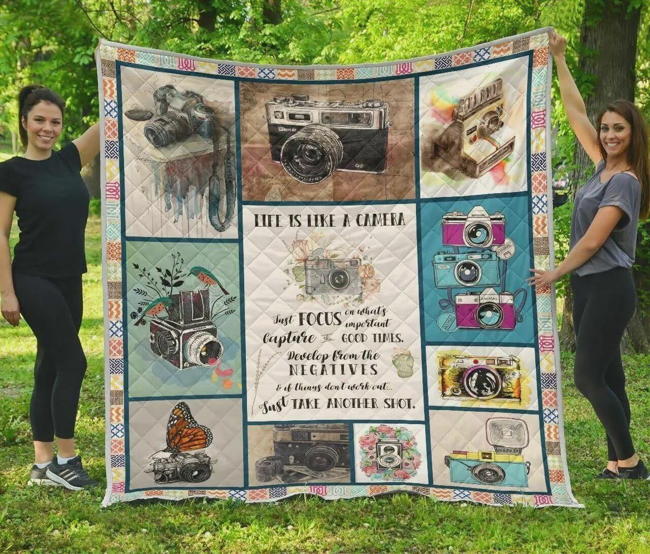 Photographer Love Lif Like A Camera Yout Takehot Quilt Blanket Greattomized Blanket G For Birthday C Thgiving