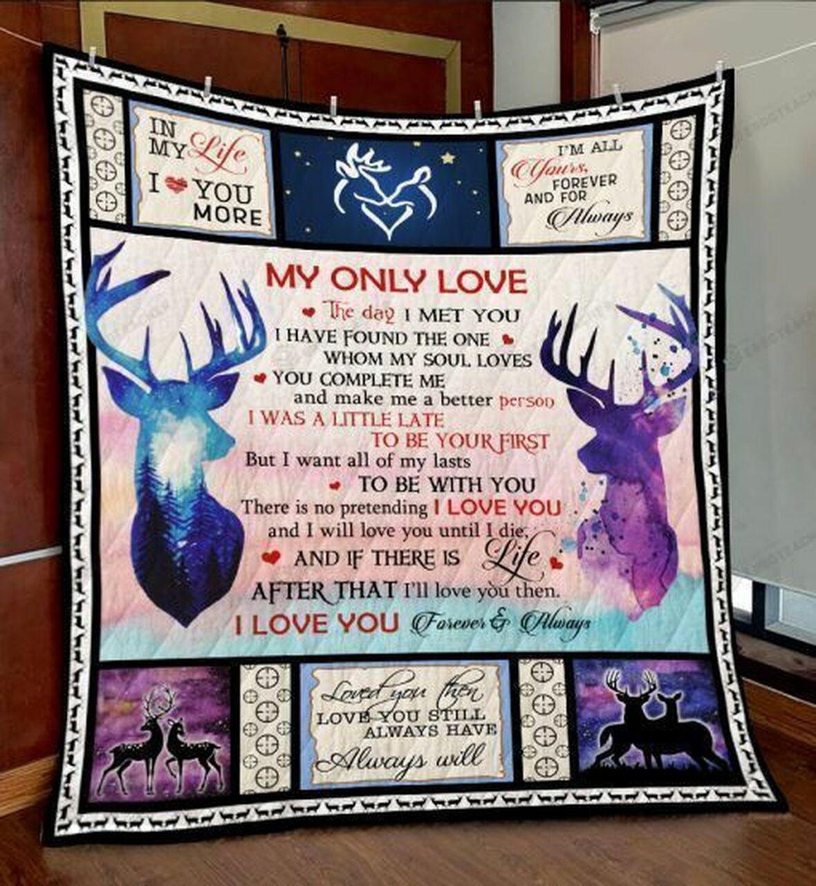 onalized Deer To My Only Love Quilt Blanket I Love You Forever And Al Quilt Blanket Greattomized Blanket G For Birthday C Thgiving