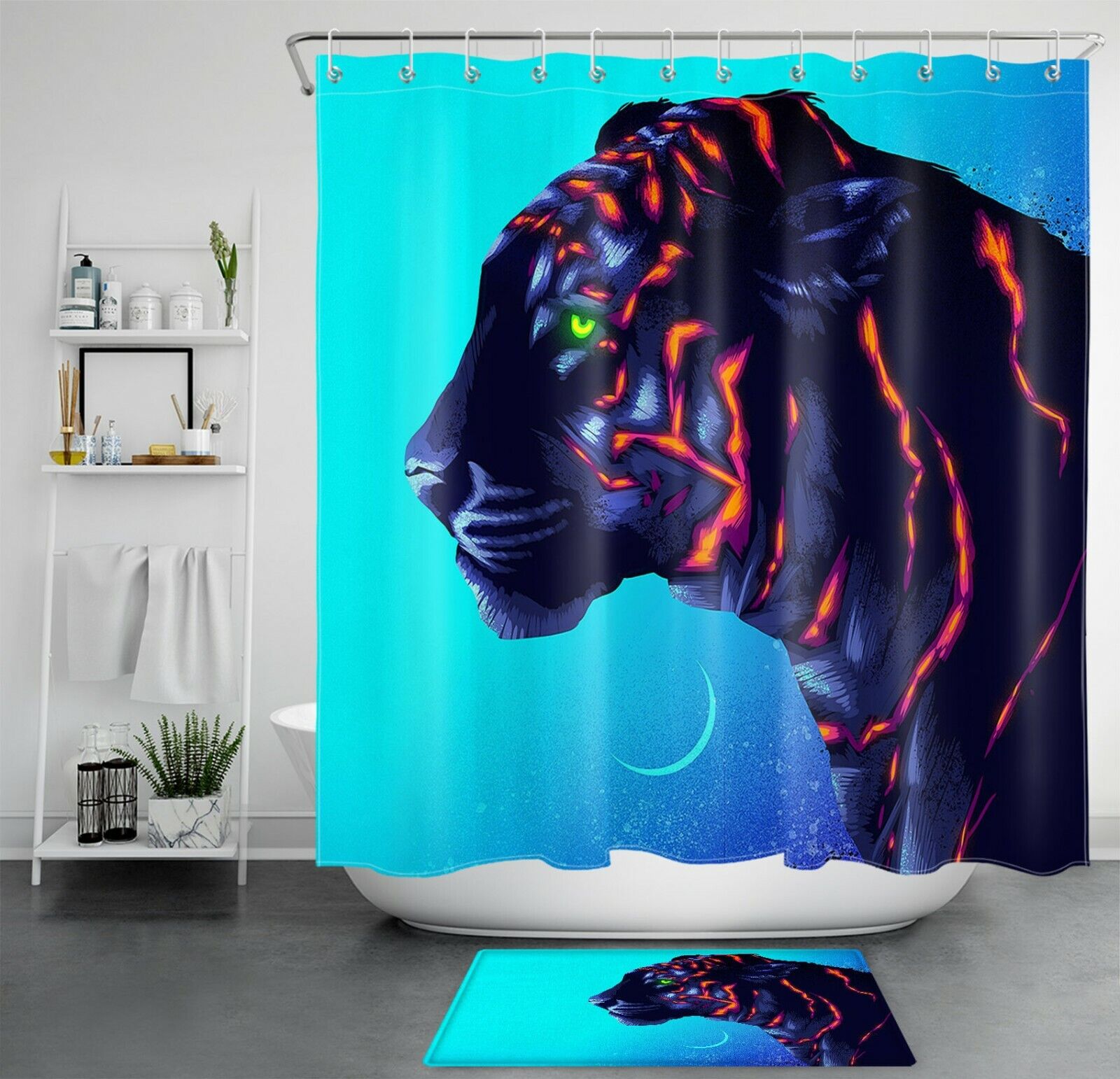 Fantasy Animal Beast Tiger Shower Curtain For A Bold Bathroom Accessory