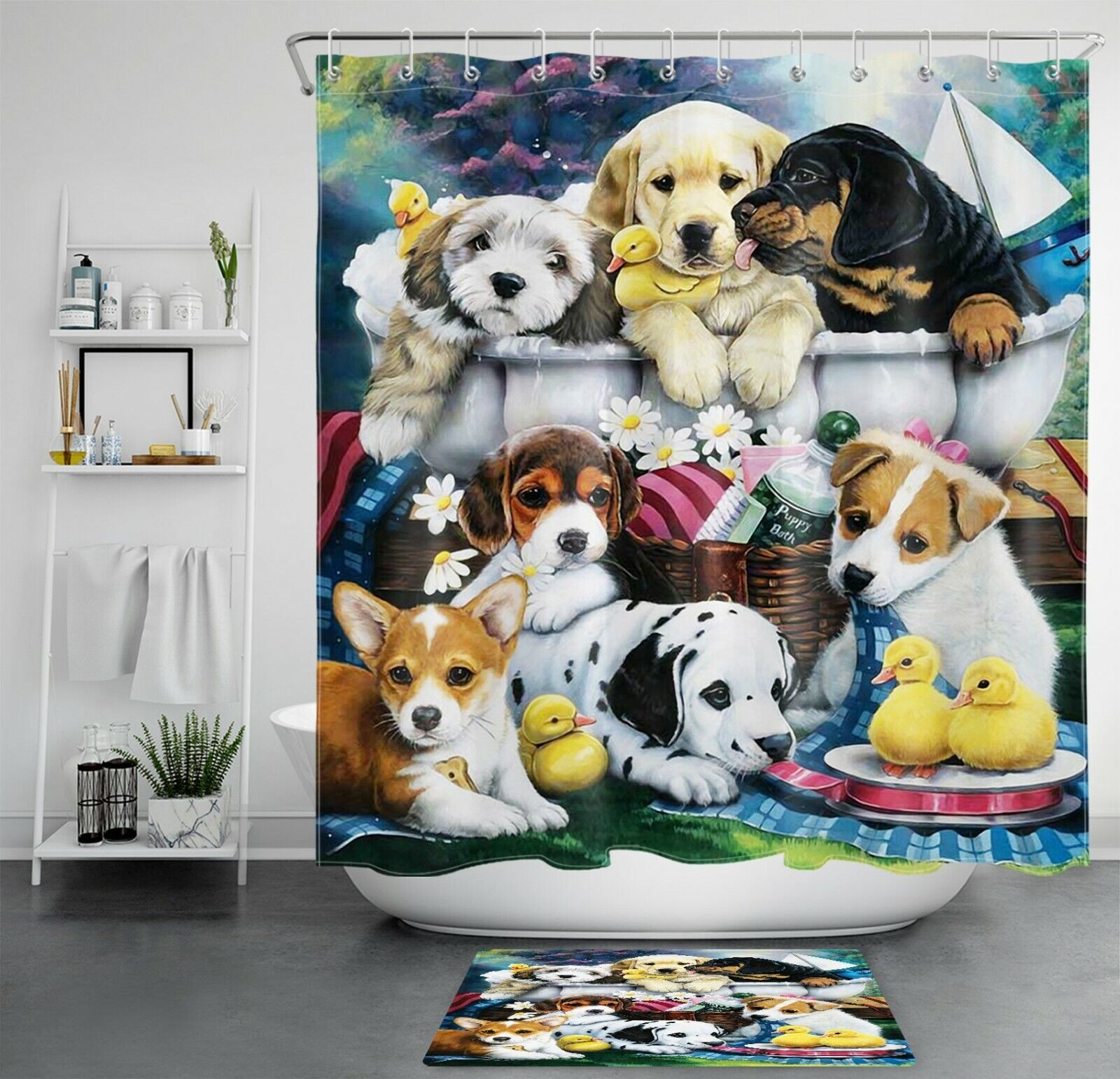 Funny Pet Dog Shower Curtain For A Cute And Quirky Bathroom Decor