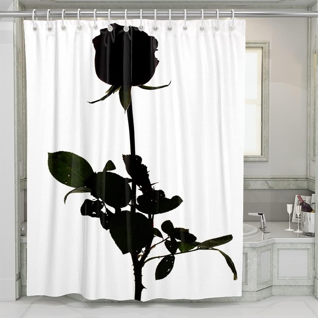 Rose Shadow Waterproof Shower Curtain, Perfect For Bathroom Decoration