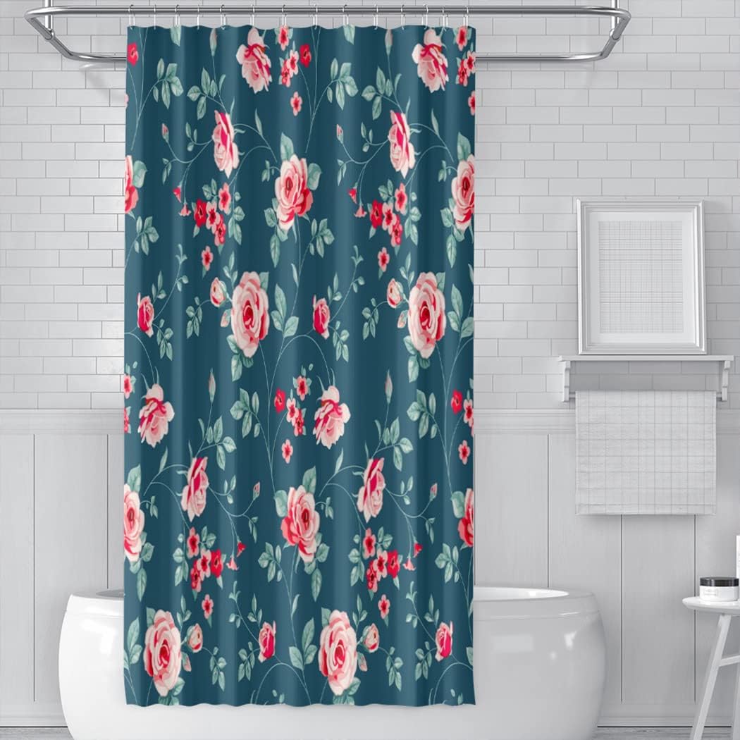 Rose Flower Stall Size Shower Curtain, Hotel Bathroom Decoration With Home Decor Touch