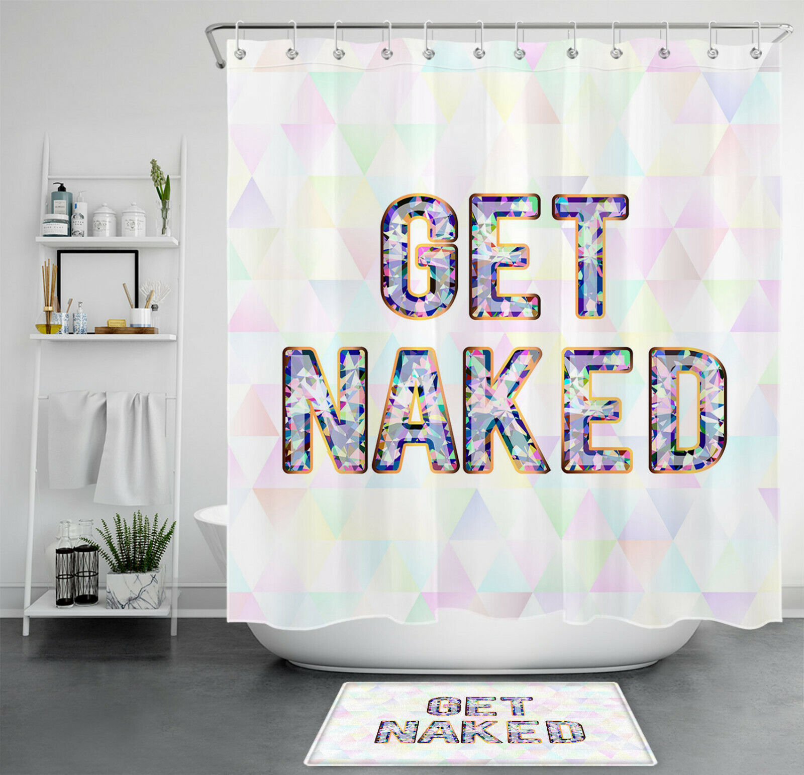 Geometric Shapes And Patterns Shower Curtain For Bathroom Decor Bathroom Decor
