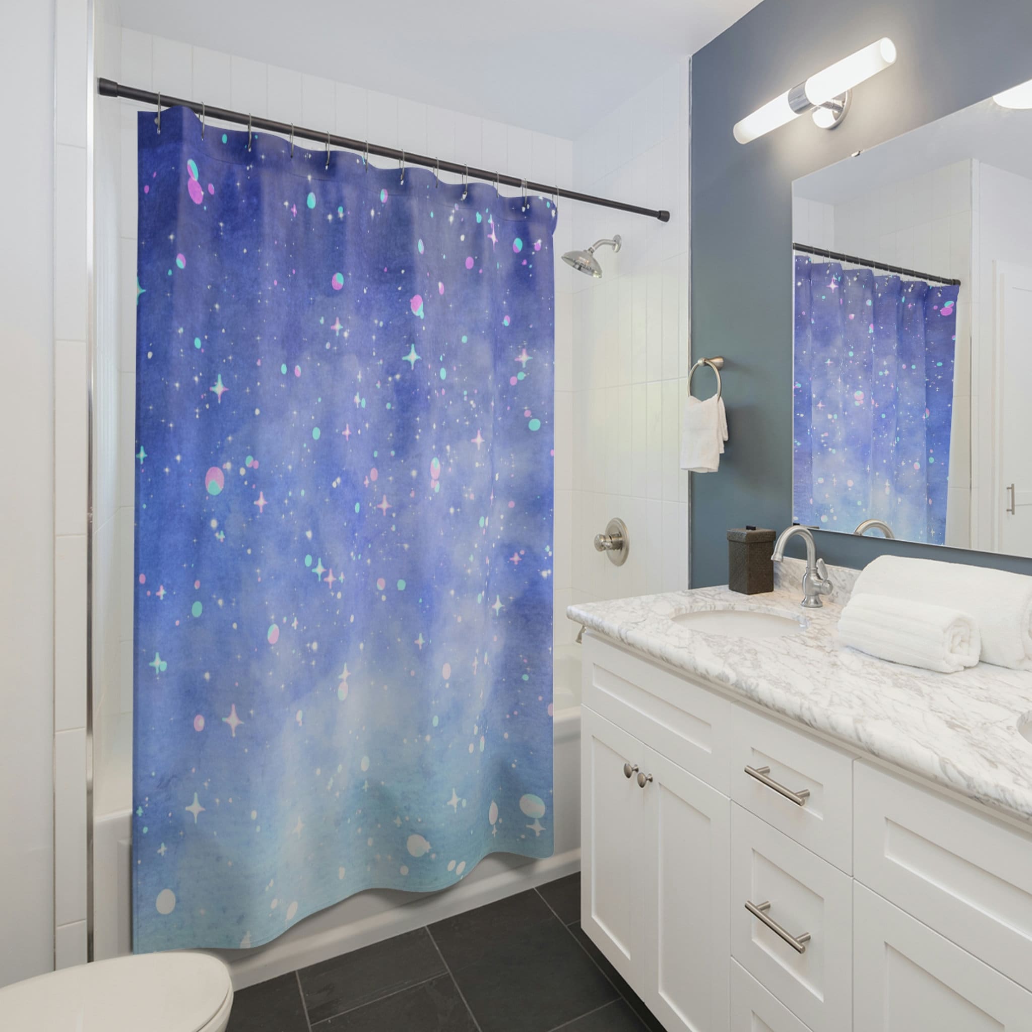 Starry Night Shower Curtain Vincent Van Gogh Bathroom Decor