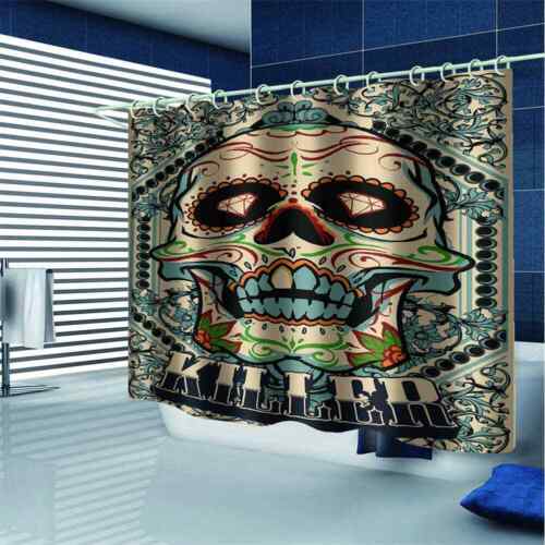 Grotesque Skull 3D Shower Curtain Waterproof Fabric Bathroom Decor